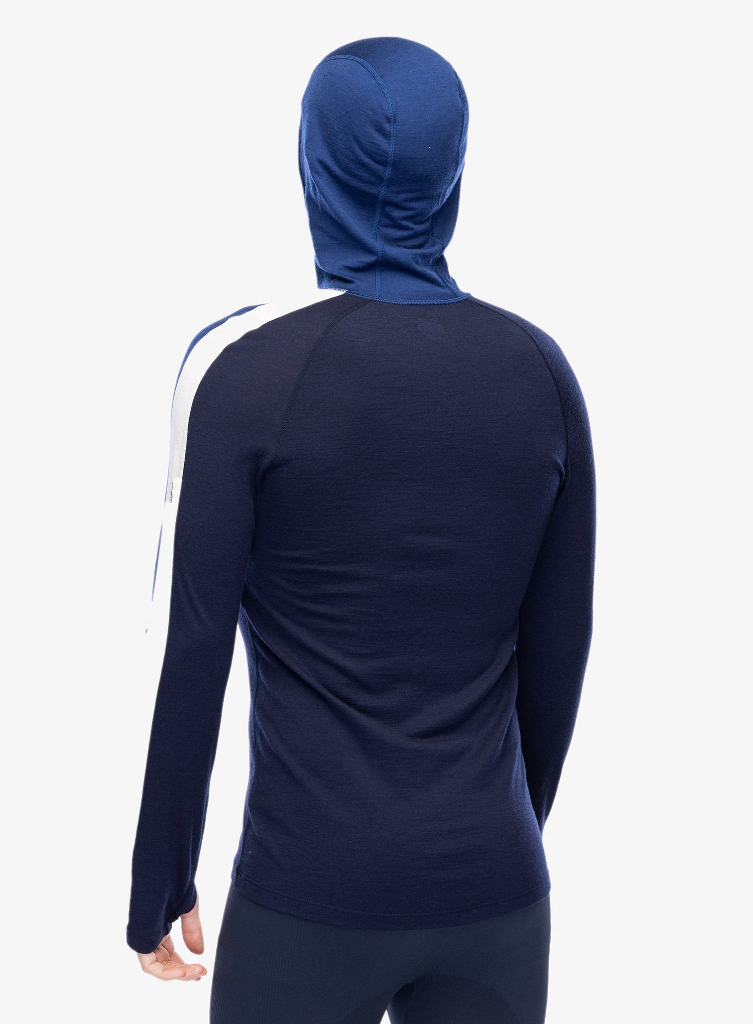 Termo flis jopa Icebreaker Merino 200 Sonebula LS Half Zip Hood - mid nvy/royal nvy/snow/cb