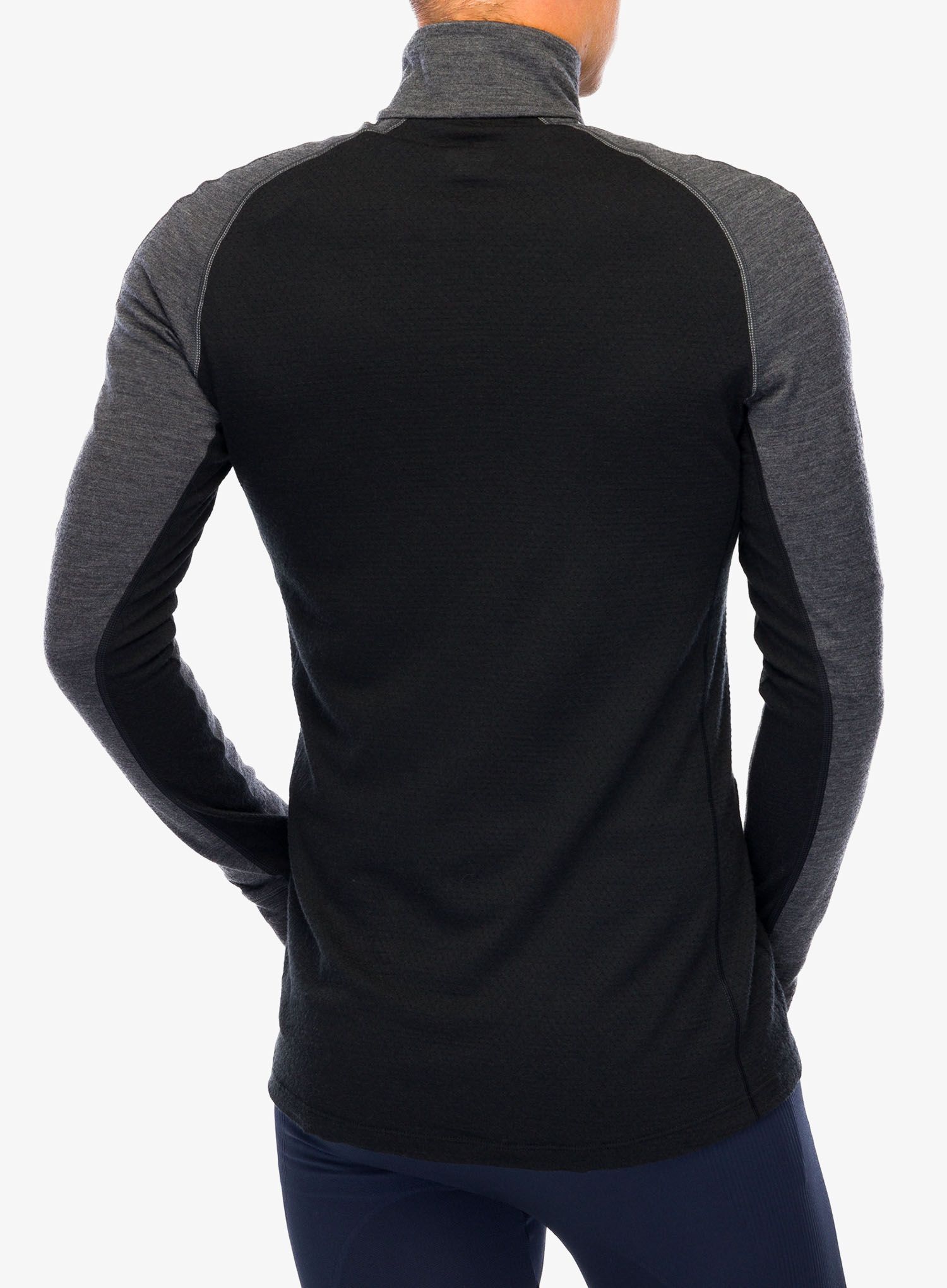Termo flis jopa Icebreaker Merino 200 ZoneKnit LS Half Zip - jet hthr/blk/metro h/cb