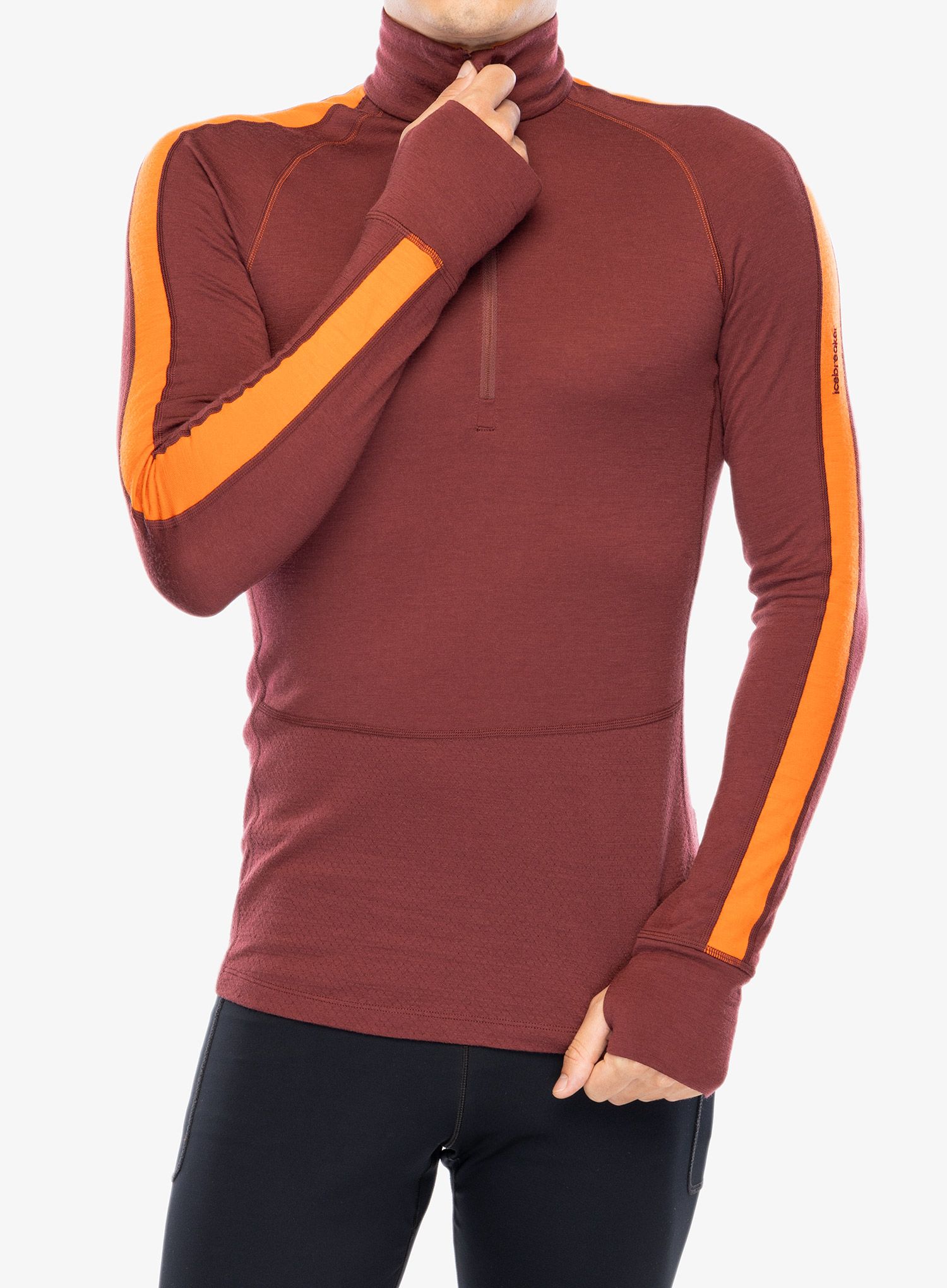 Termo flis jopa Icebreaker Merino 200 ZoneKnit LS Half Zip - port/blaze/cb