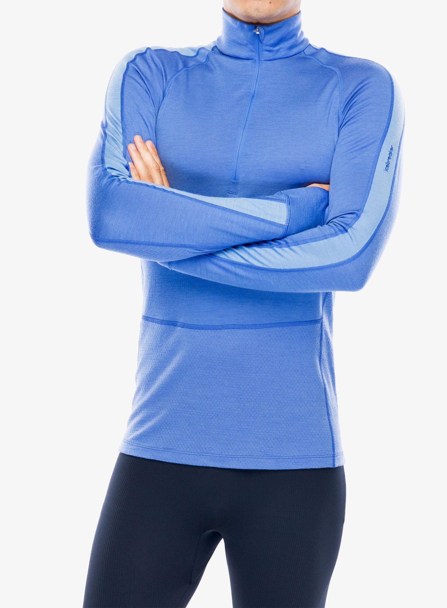 Termo flis jopa Icebreaker Merino 200 ZoneKnit LS Half Zip - brilliant/baja/cb