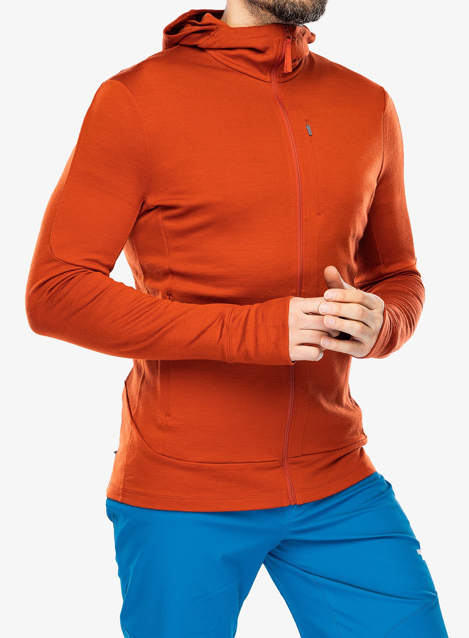 Jopica na zadrgo Icebreaker Merino 260 Quantum IV LS Zip Hoodie - molten