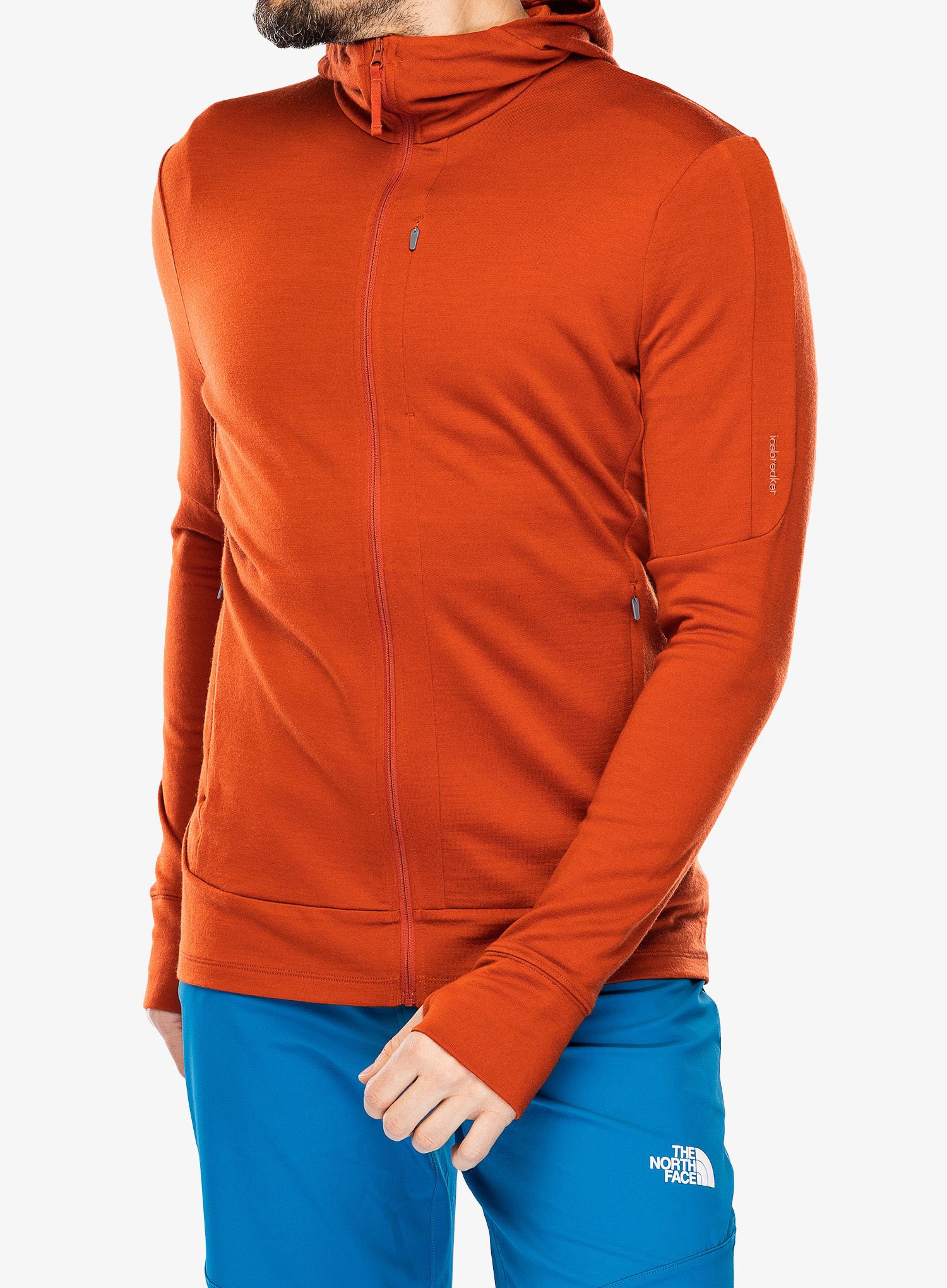Jopica na zadrgo Icebreaker Merino 260 Quantum IV LS Zip Hoodie - molten