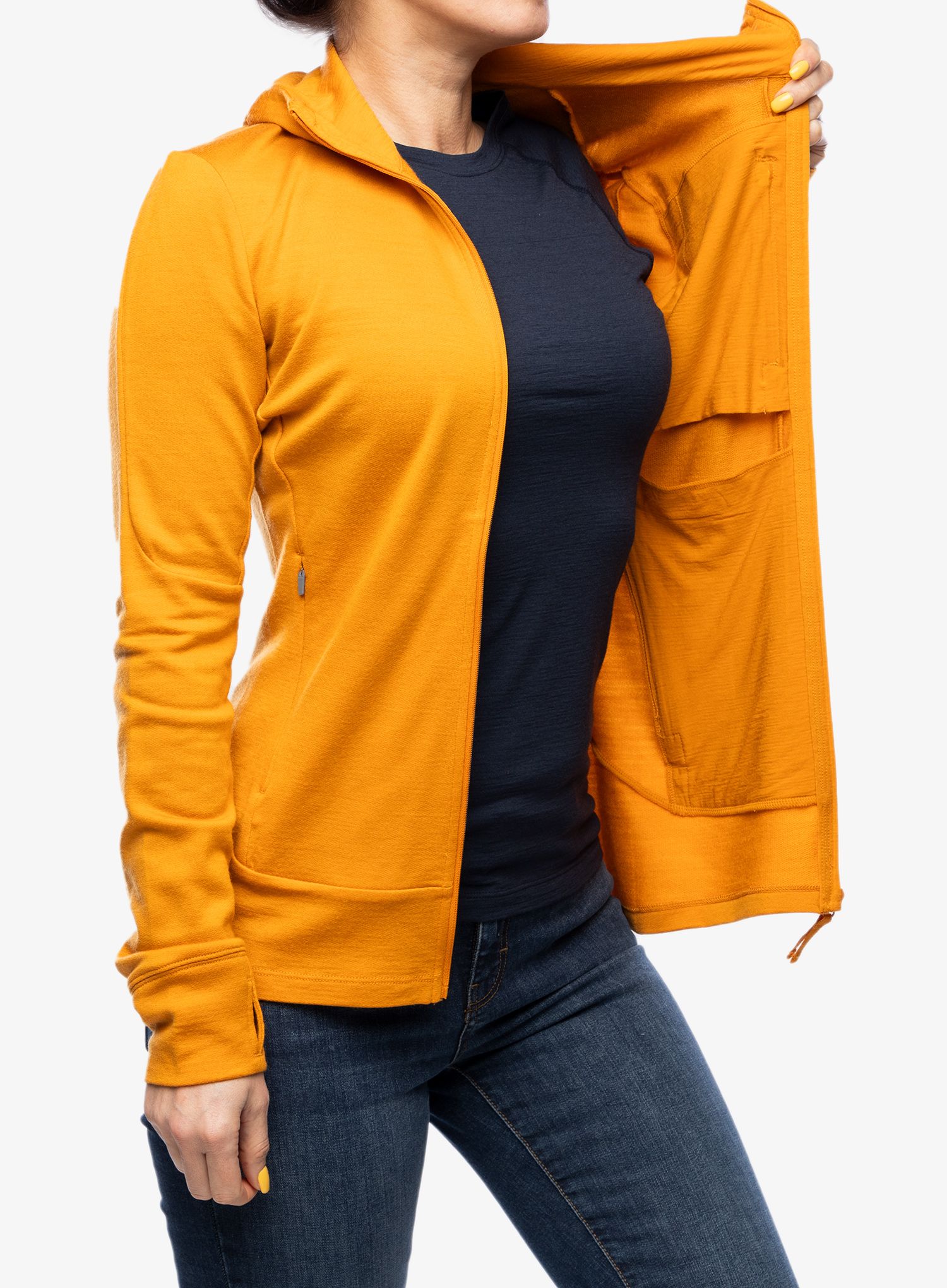 Ženska jopica s kapuco Icebreaker Merino 260 Quantum IV LS Zip Hoodie - ray