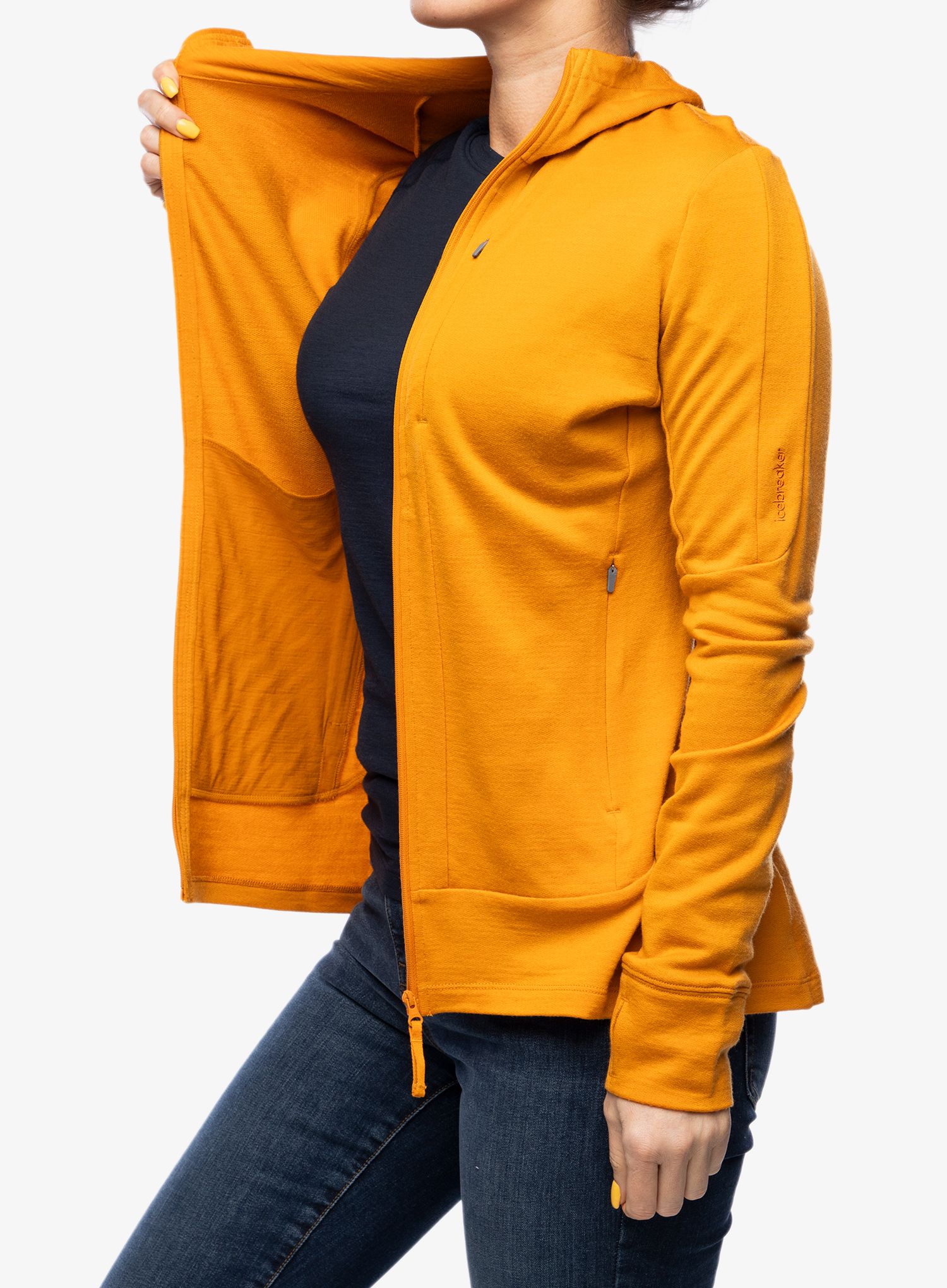 Ženska jopica s kapuco Icebreaker Merino 260 Quantum IV LS Zip Hoodie - ray