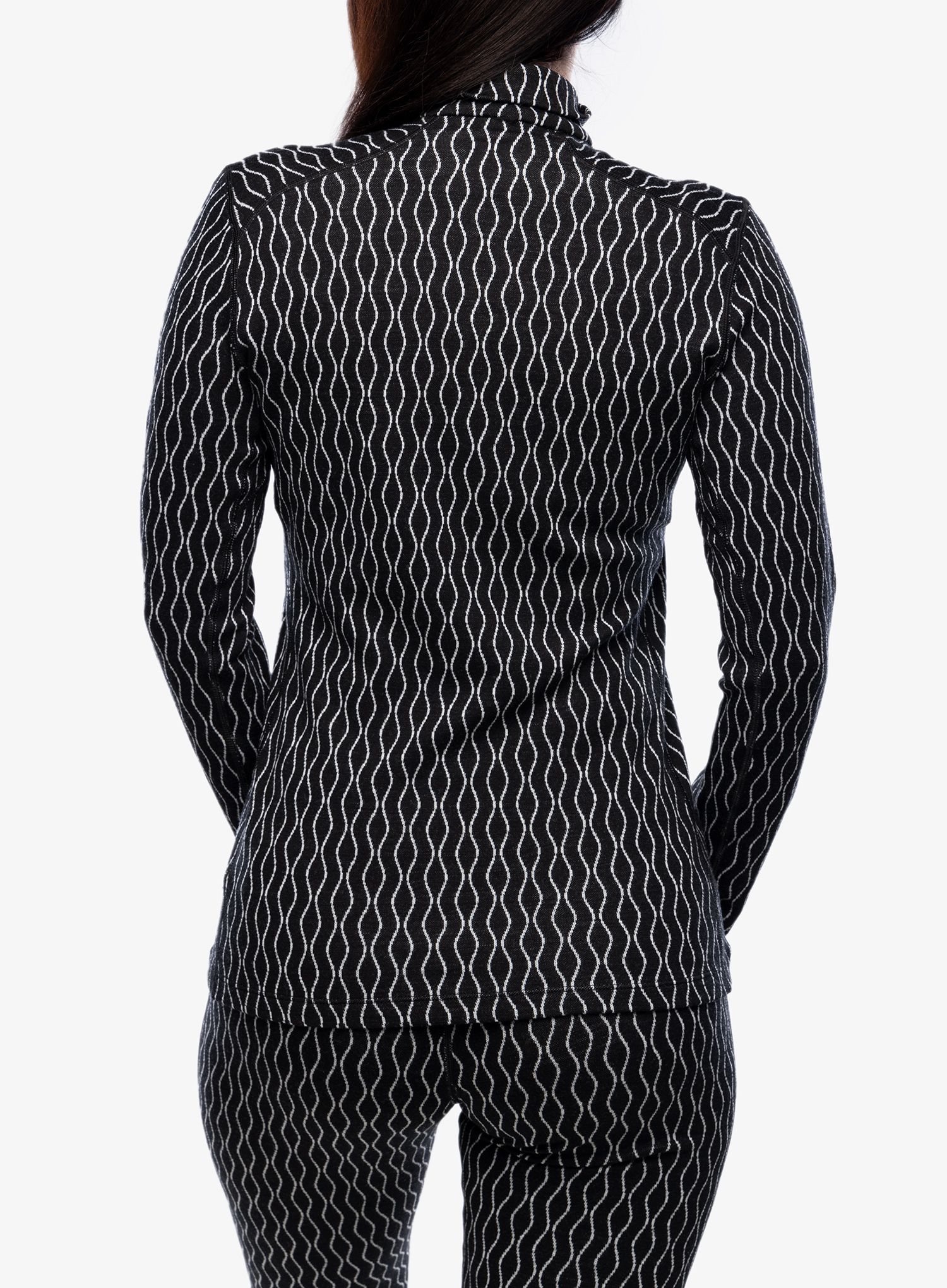 Ženska termo flis jopa Icebreaker Merino 260 Vertex LS HZ On-Piste - black/snow/j