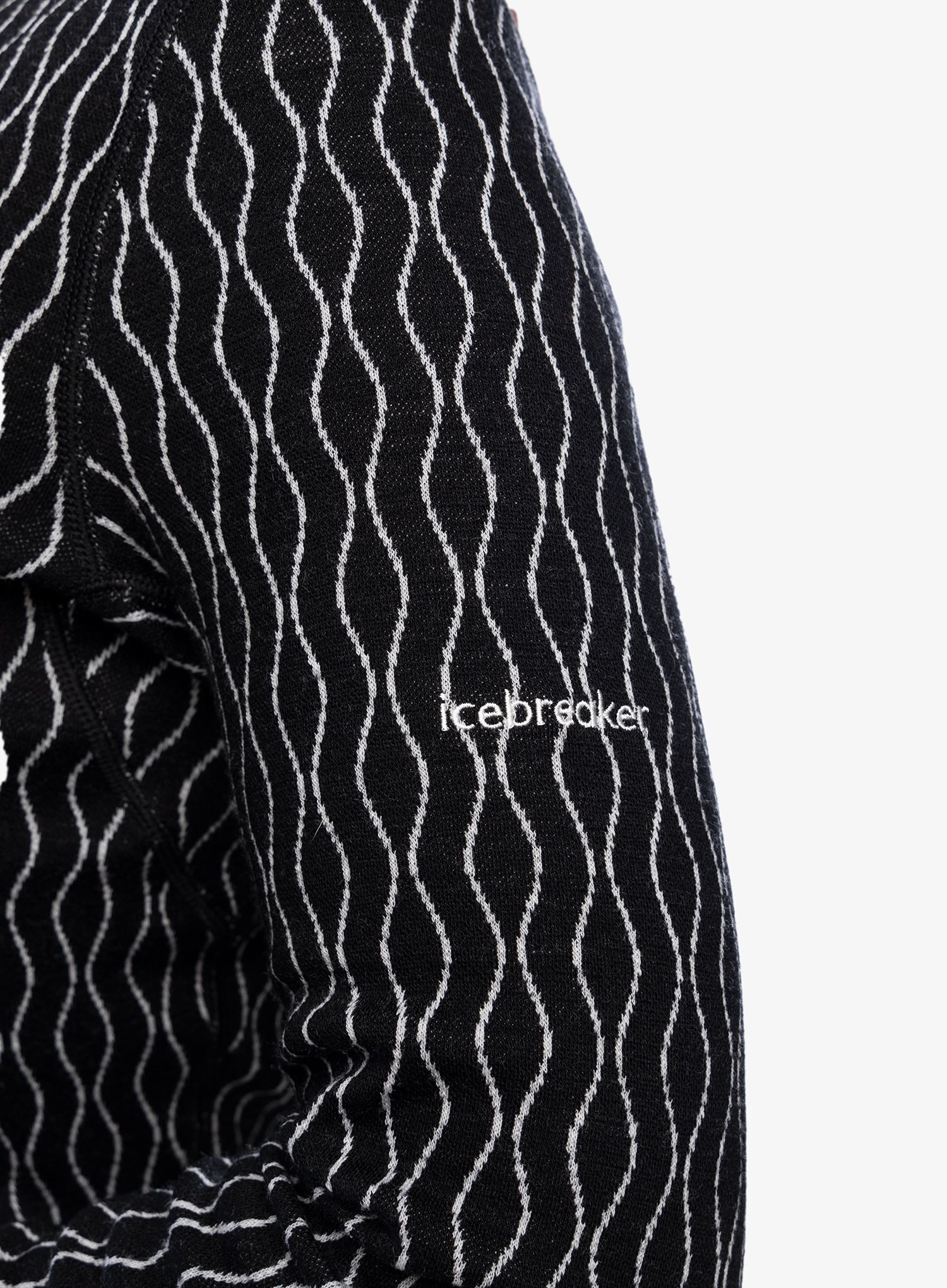 Ženska termo flis jopa Icebreaker Merino 260 Vertex LS HZ On-Piste - black/snow/j