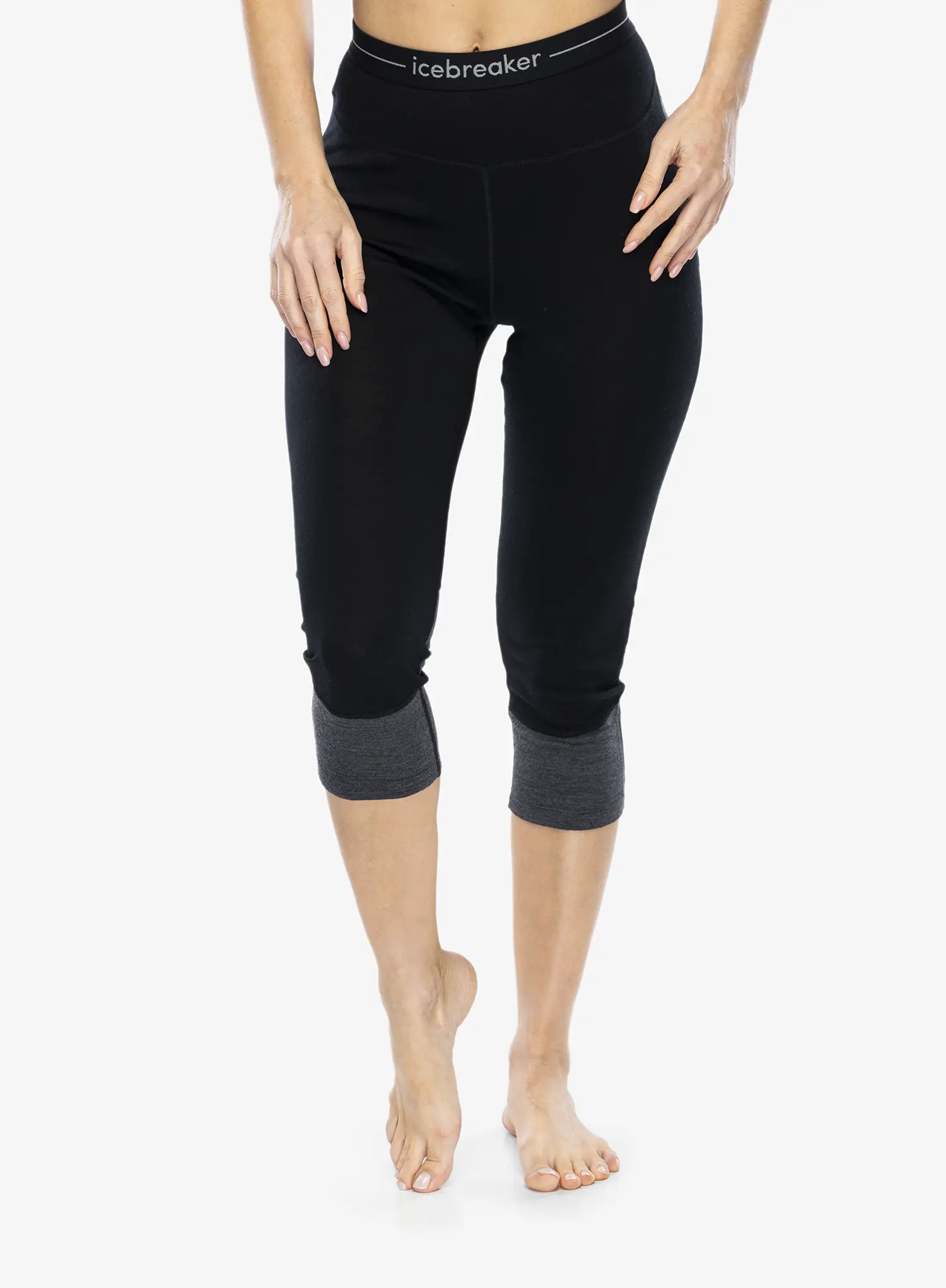 Ženske termo pajkice Icebreaker Merino 260 ZoneKnit Legless - black/jet