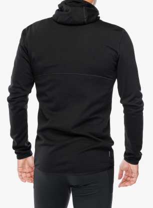 Jopica s kapuco Icebreaker Merino 560 Realfleece Elemental II LS Zip Hood - black