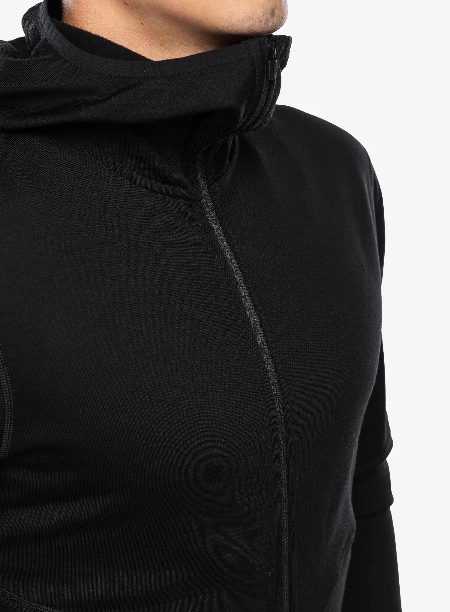 Jopica s kapuco Icebreaker Merino 560 Realfleece Elemental II LS Zip Hood - black