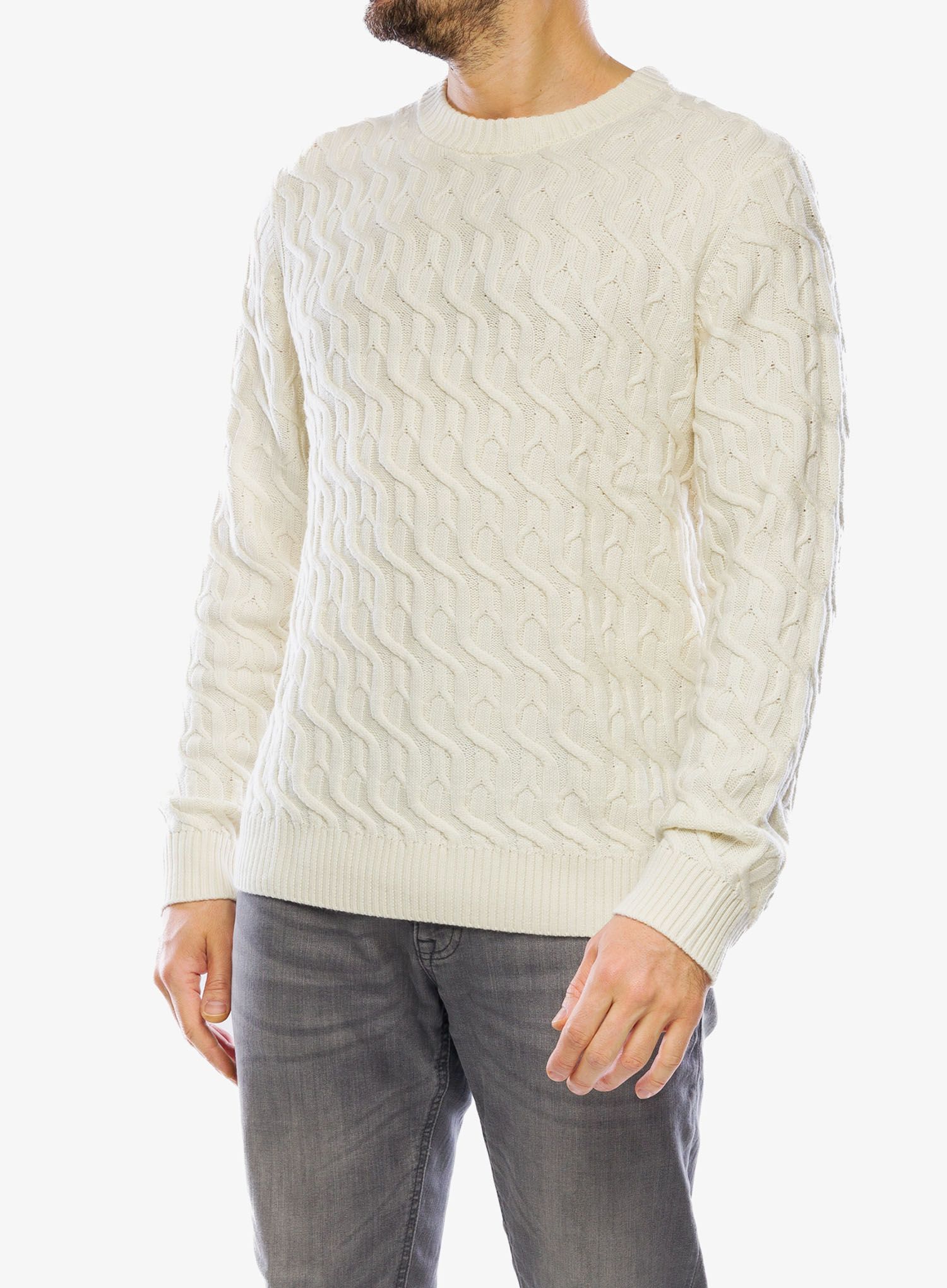 Volnen pulover Icebreaker Merino Cable Knit Crewe Sweater - undyed
