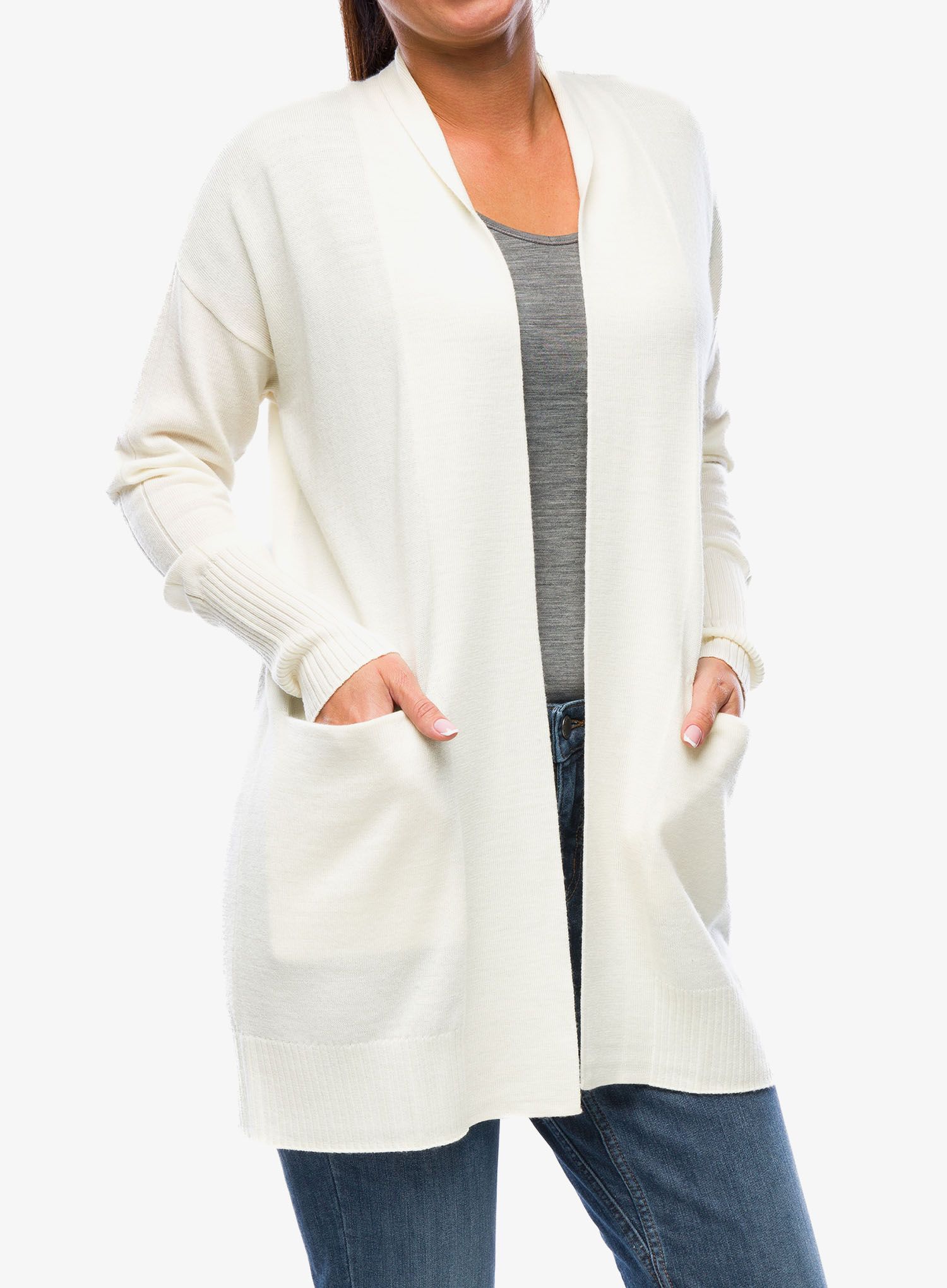 Ženski pulover Icebreaker Merino Iseo Long Cardigan Sweater - undyed