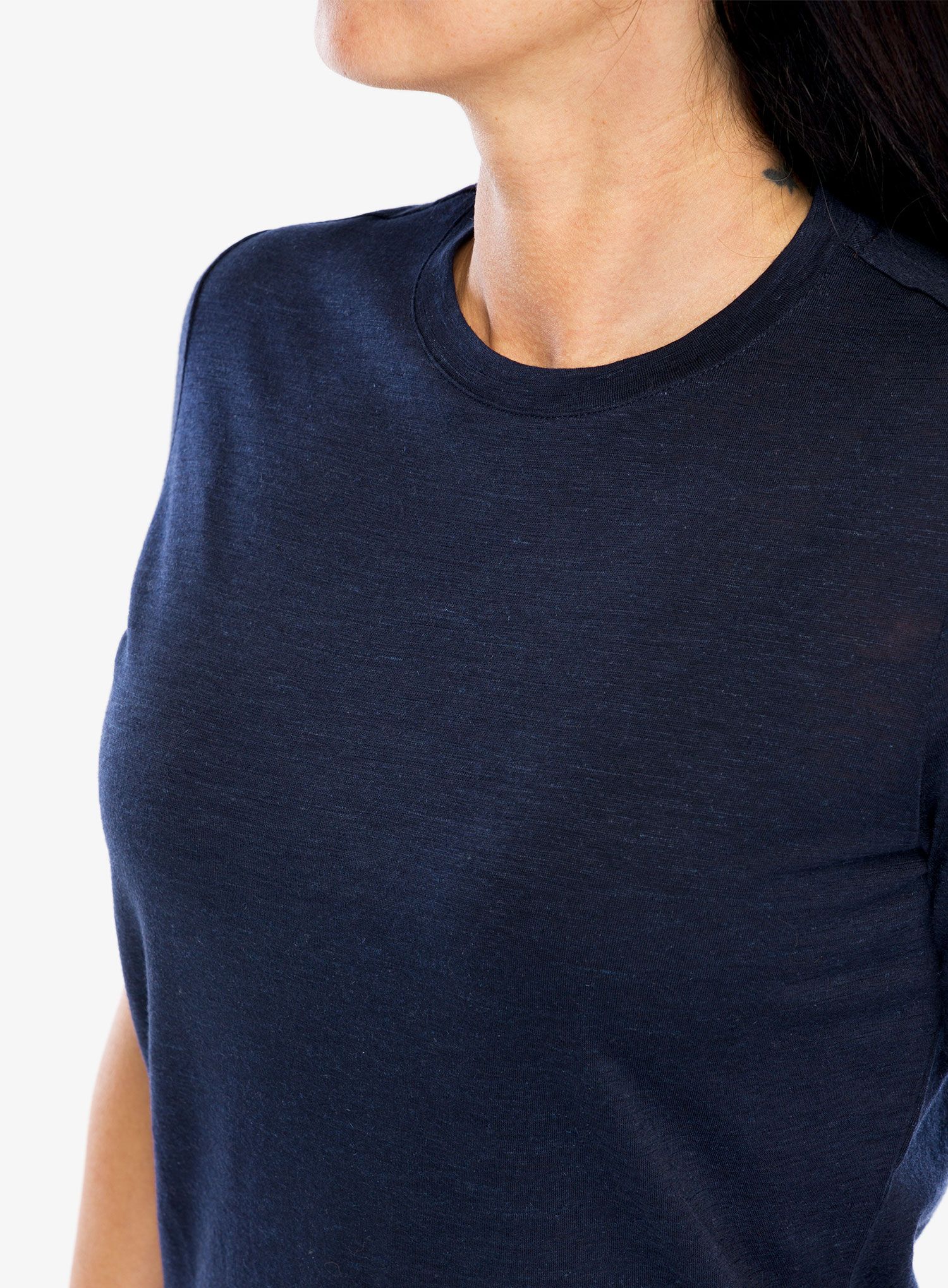 Ženska majica Icebreaker Merino Linen SS Tee - midnight navy