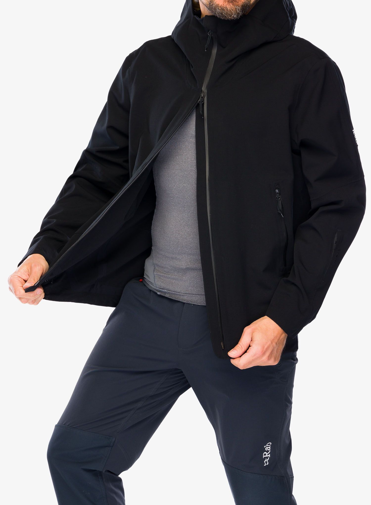 Moška smučarska jakna Icebreaker Merino Shell+ Peak Hooded Jacket - black