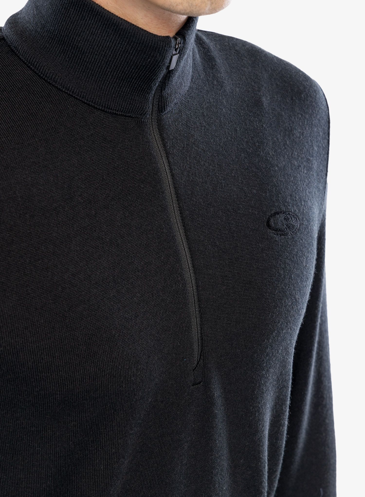 Puloverji brez kapuce Icebreaker Original LS Half Zip - black