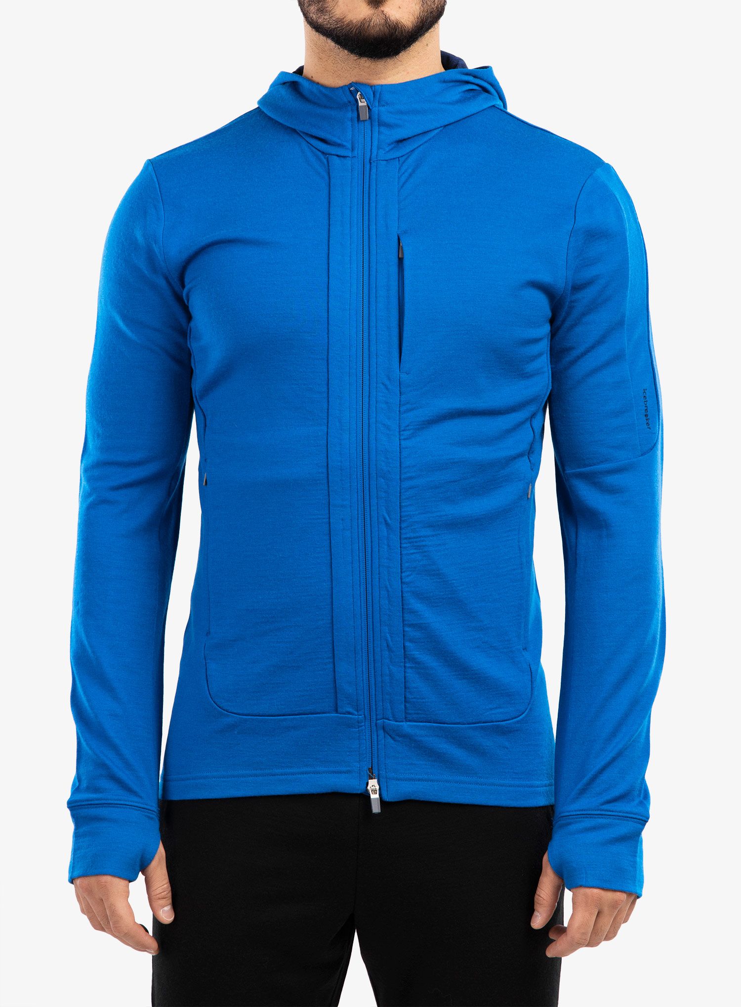 Jopica Icebreaker Quantum III LS Zip Hood - lazurite/royal navy