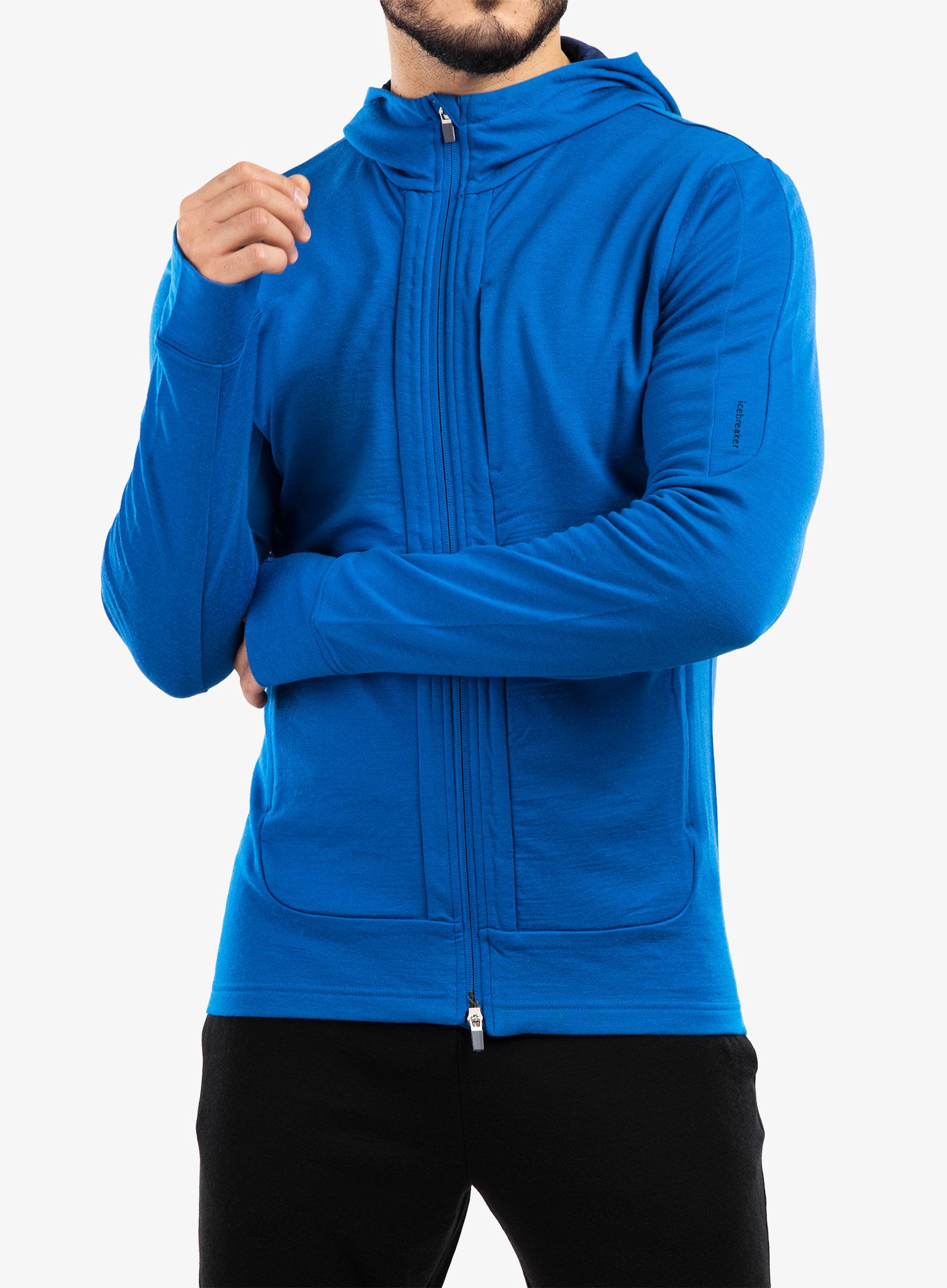 Jopica Icebreaker Quantum III LS Zip Hood - lazurite/royal navy
