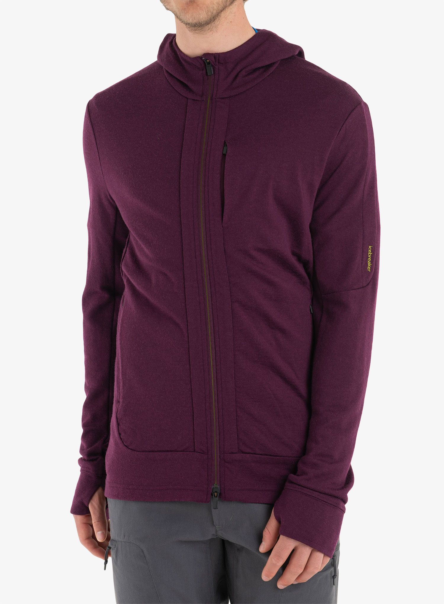 Moška jopica Icebreaker Quantum III LS Zip Hood - nightshade