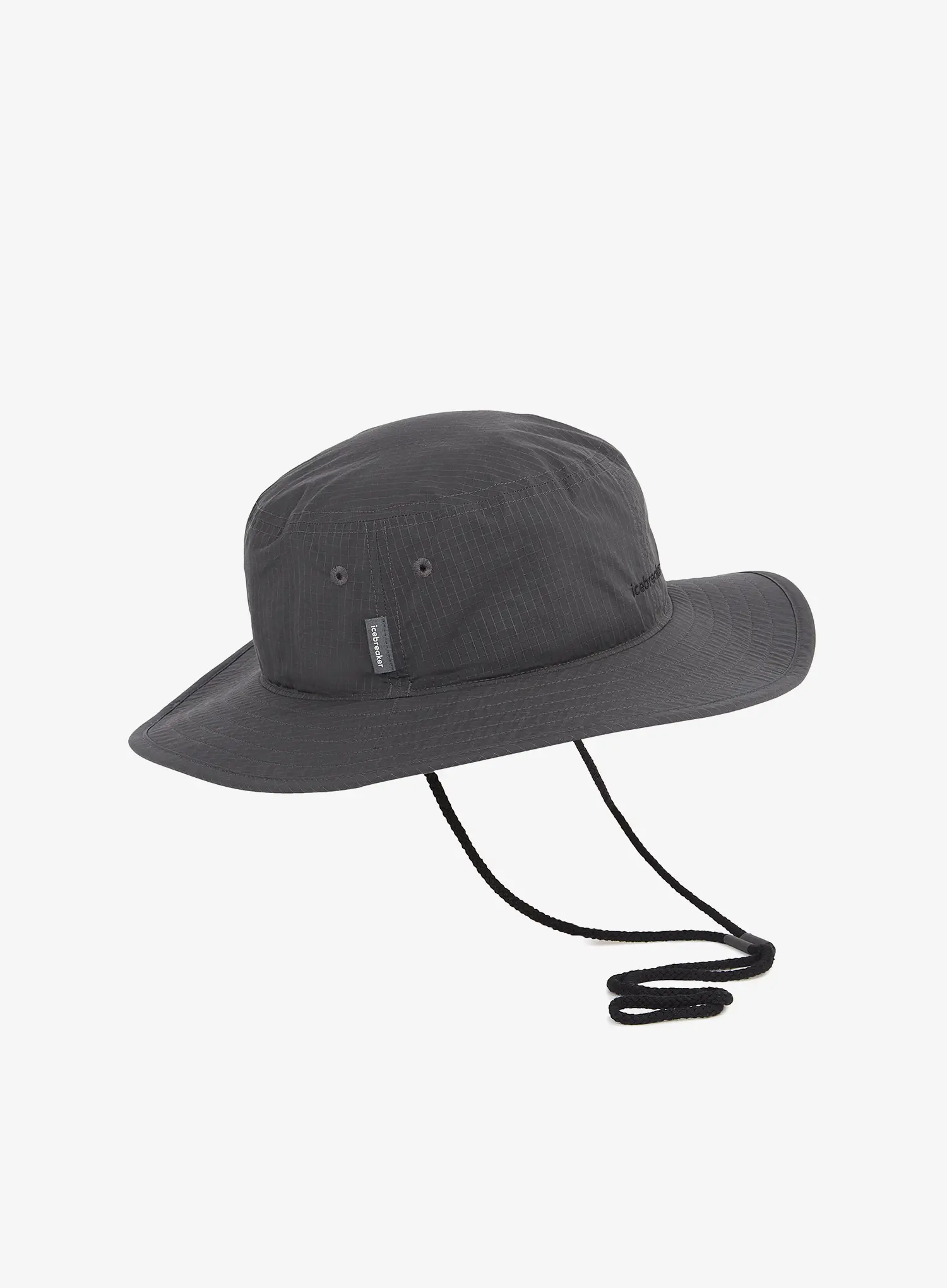 Pohodniški klobuk Icebreaker Shell+ Cotton Windbreaker Wide Brim Hat - obsidian
