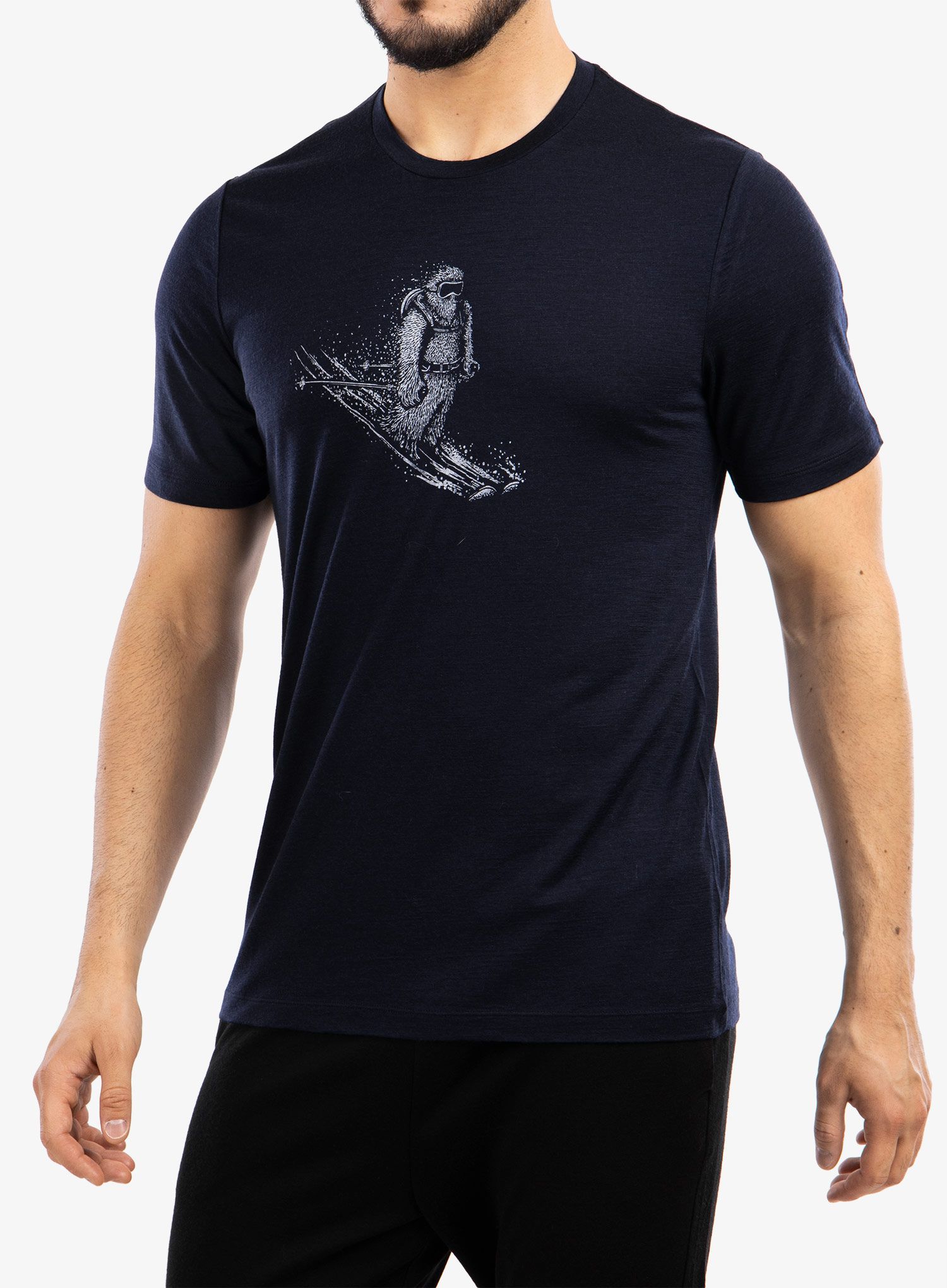 Moška majica Icebreaker Tech Lite II SS Tee Skiing Yeti - midnight navy