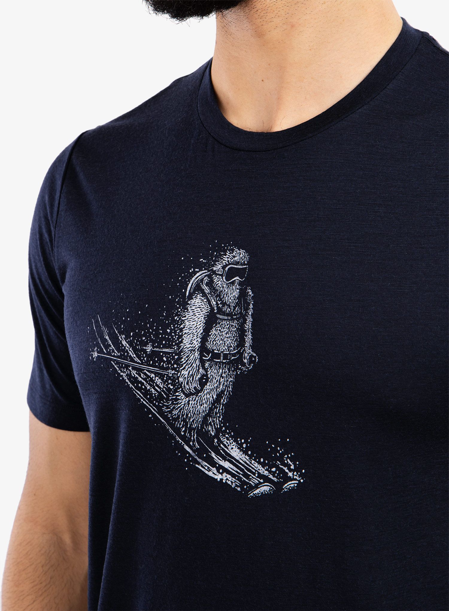 Moška majica Icebreaker Tech Lite II SS Tee Skiing Yeti - midnight navy