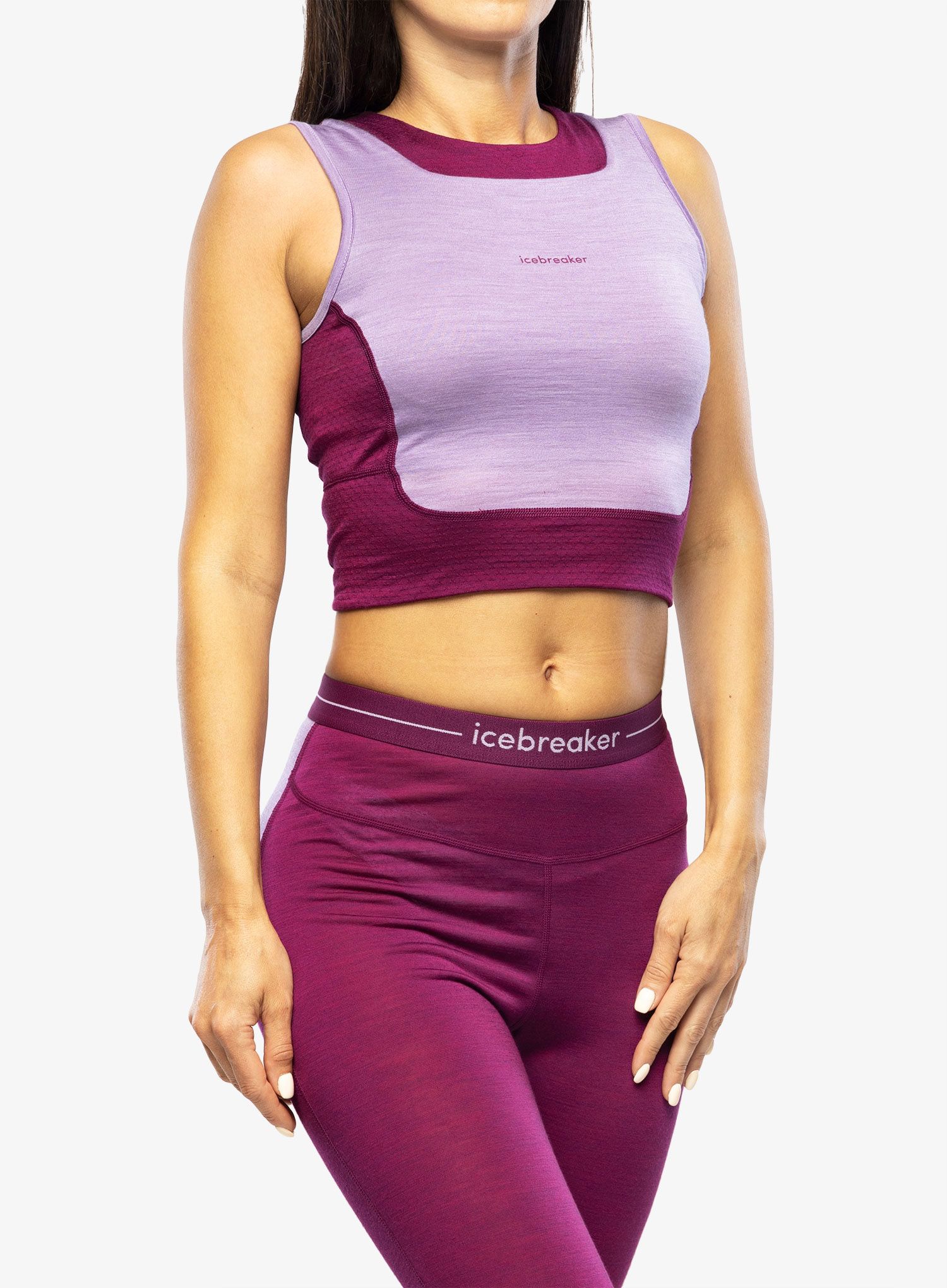 Ženski top Icebreaker ZoneKnit Cropped Bra-Tank - purple