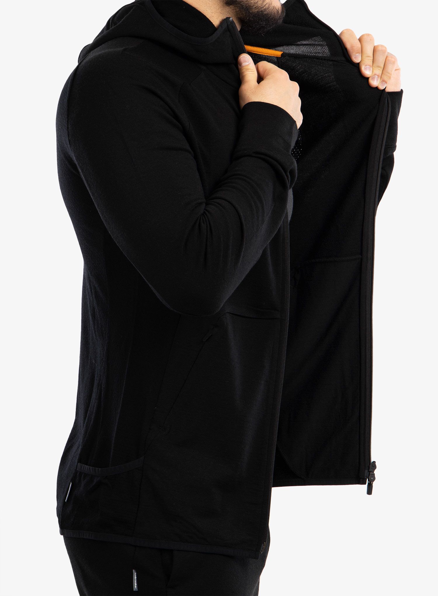 Moška jopica Icebreaker ZoneKnit LS Zip Hoodie - black