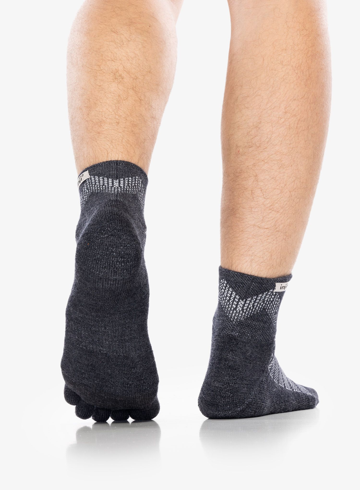 Merino nogavice Injinji Outdoor Midweight Mini-Crew Wool - slate