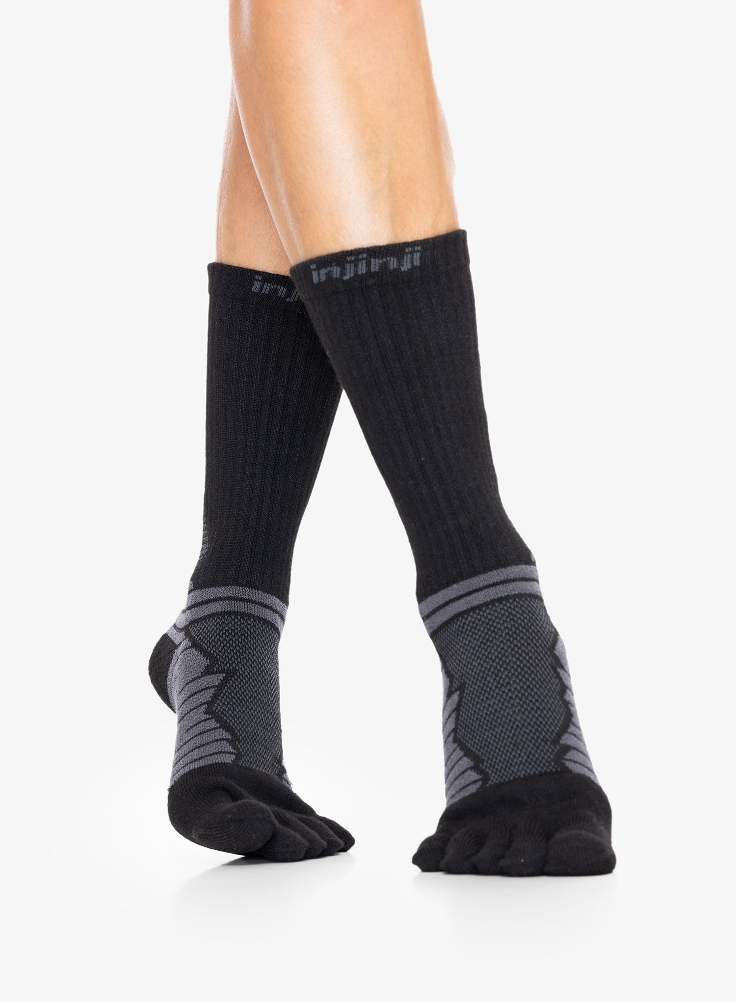 Tekaške nogavice Injinji Ultra Run Crew - obsidian