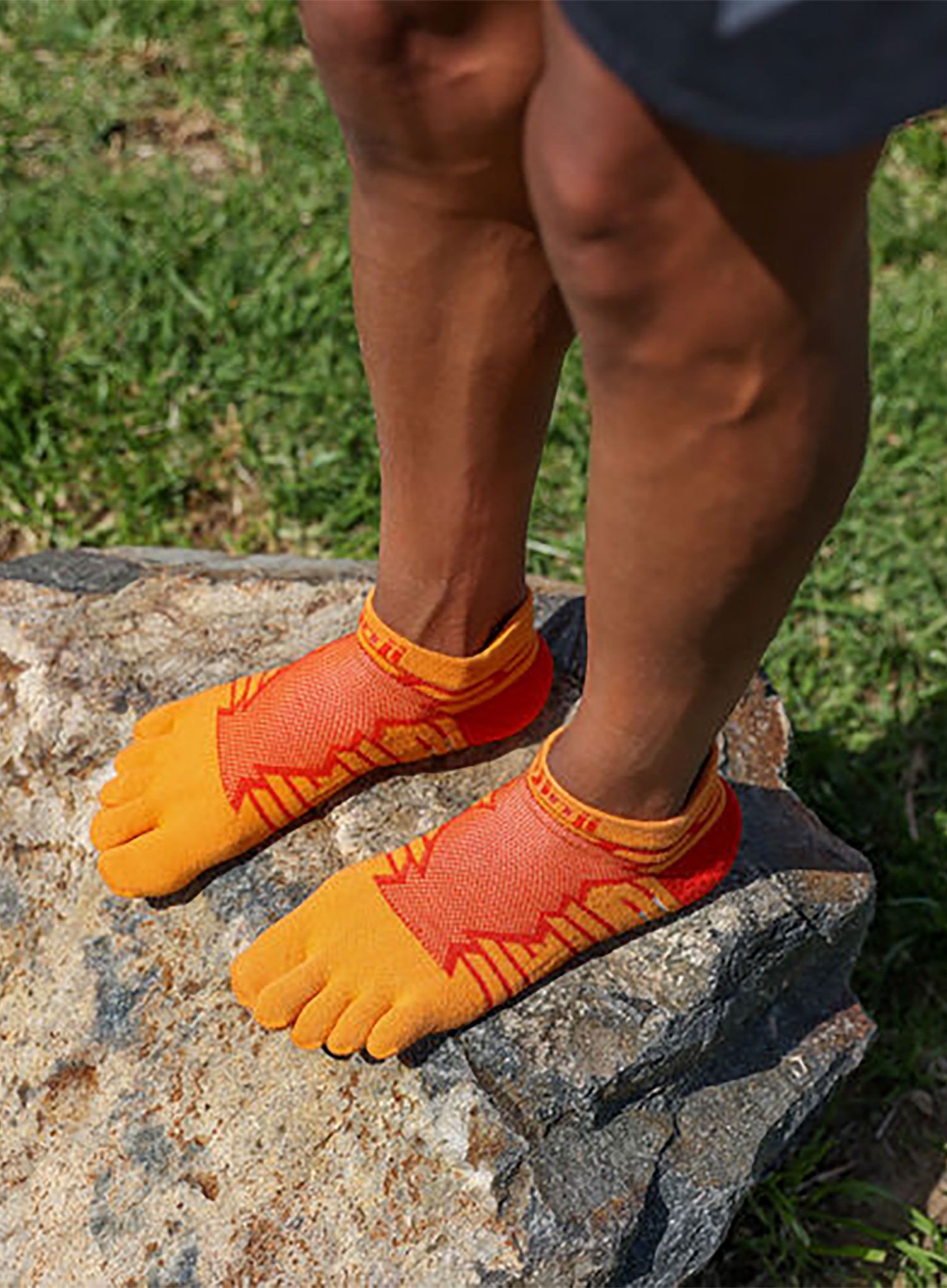 Tekaške nogavice Injinji Ultra Run No-Show - desert orange