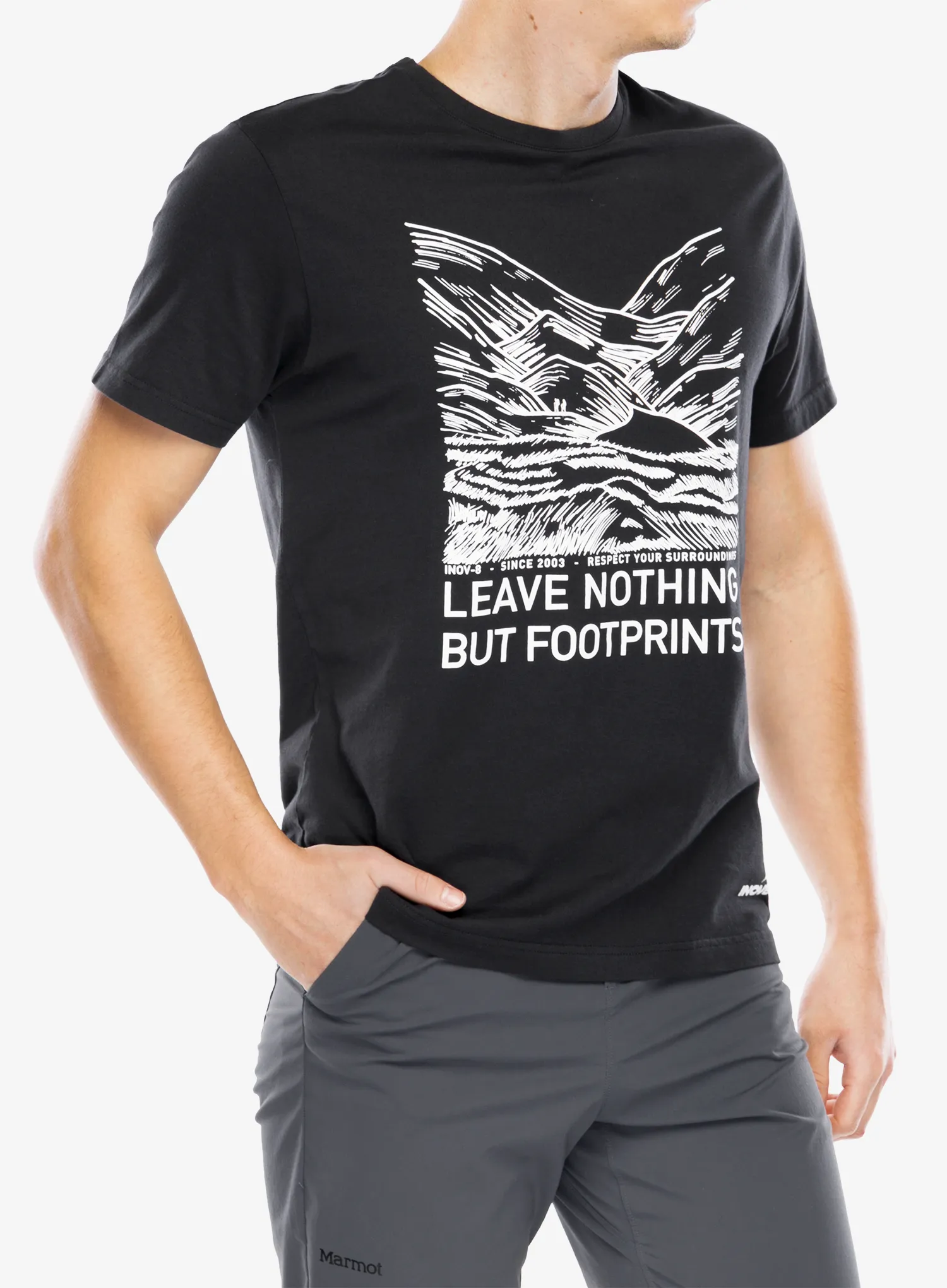 Bombažna majica Inov-8 Graphic T-Shirt Footprints - graphite