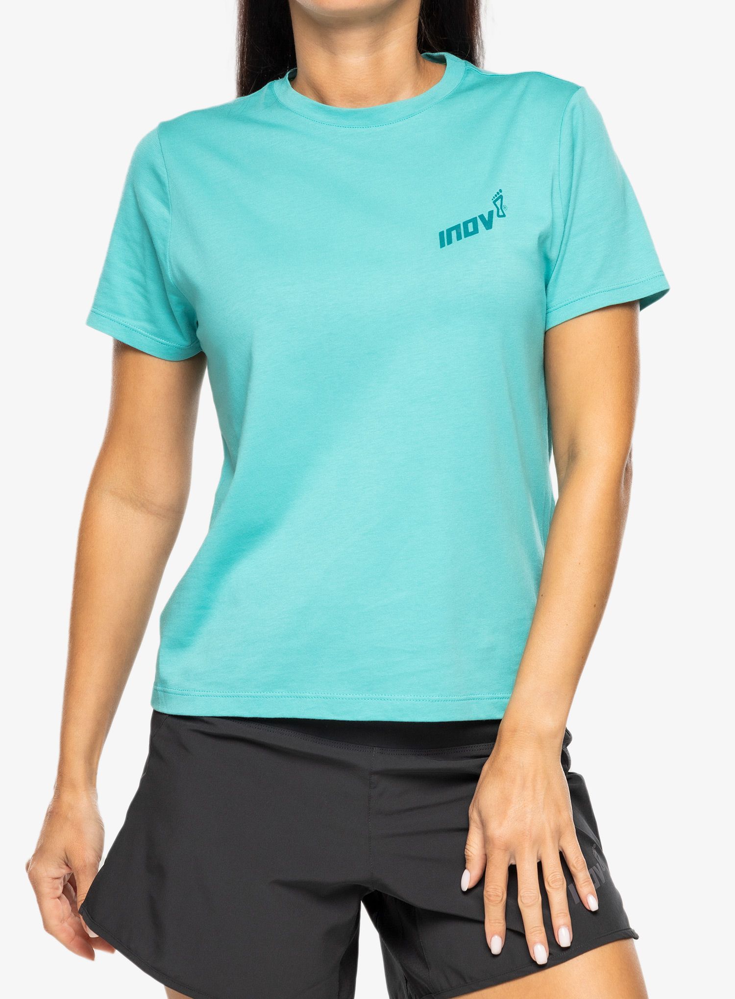 Ženska tekaška majica Inov-8 Graphic Tee SS Brand - teal