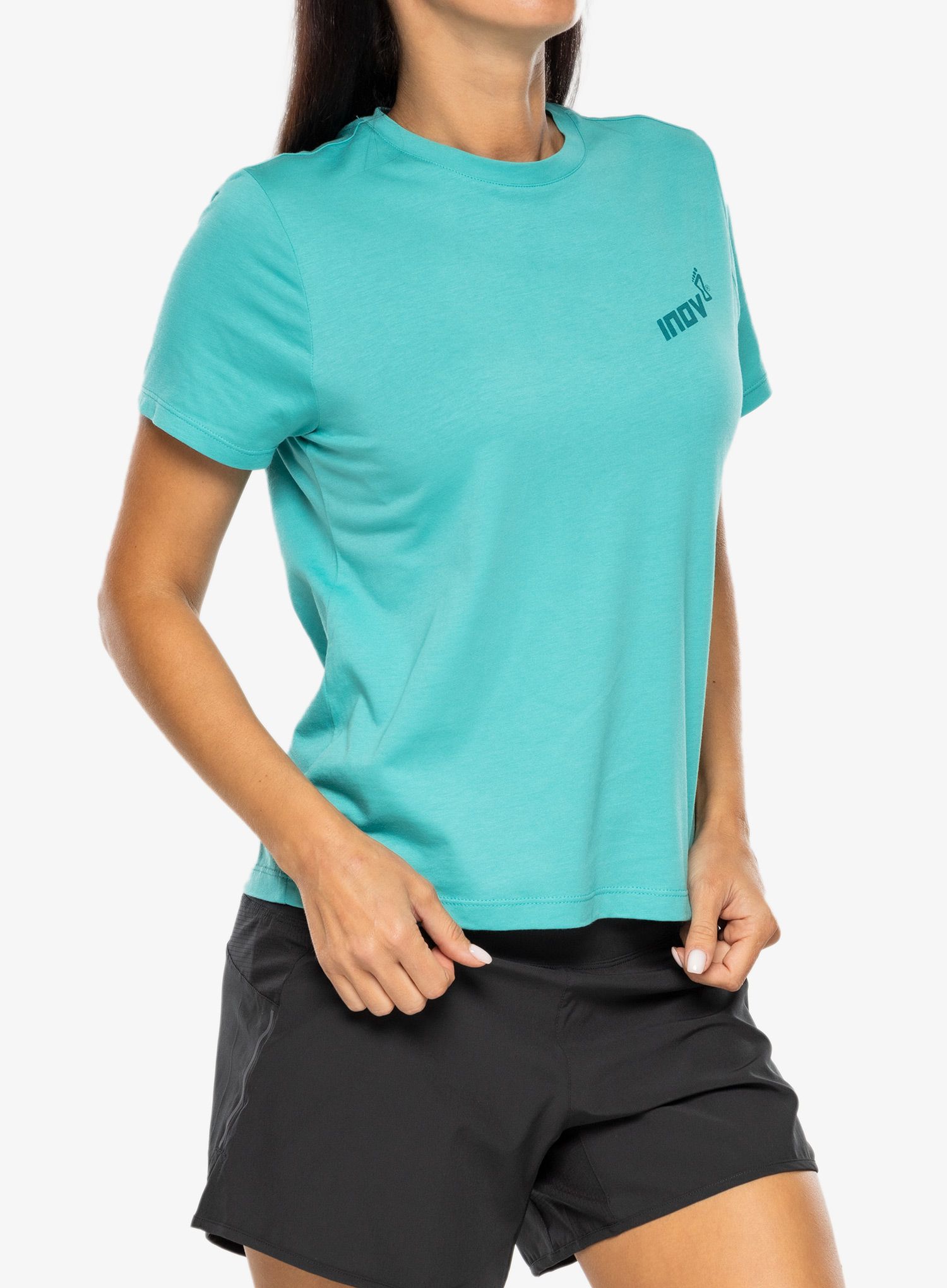 Ženska tekaška majica Inov-8 Graphic Tee SS Brand - teal