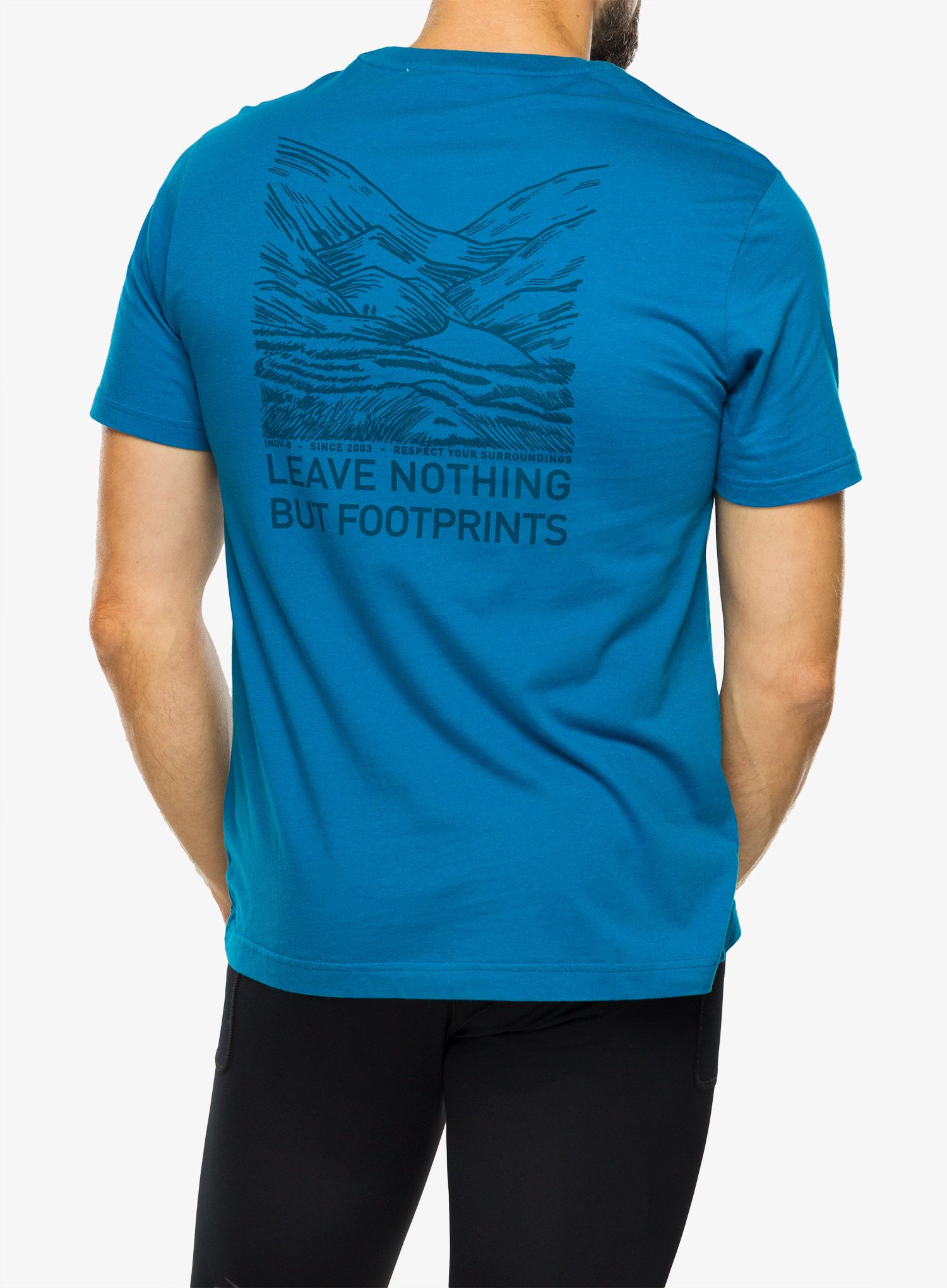 Majica s potiskom Inov-8 Graphic Tee SS Footprints - blue