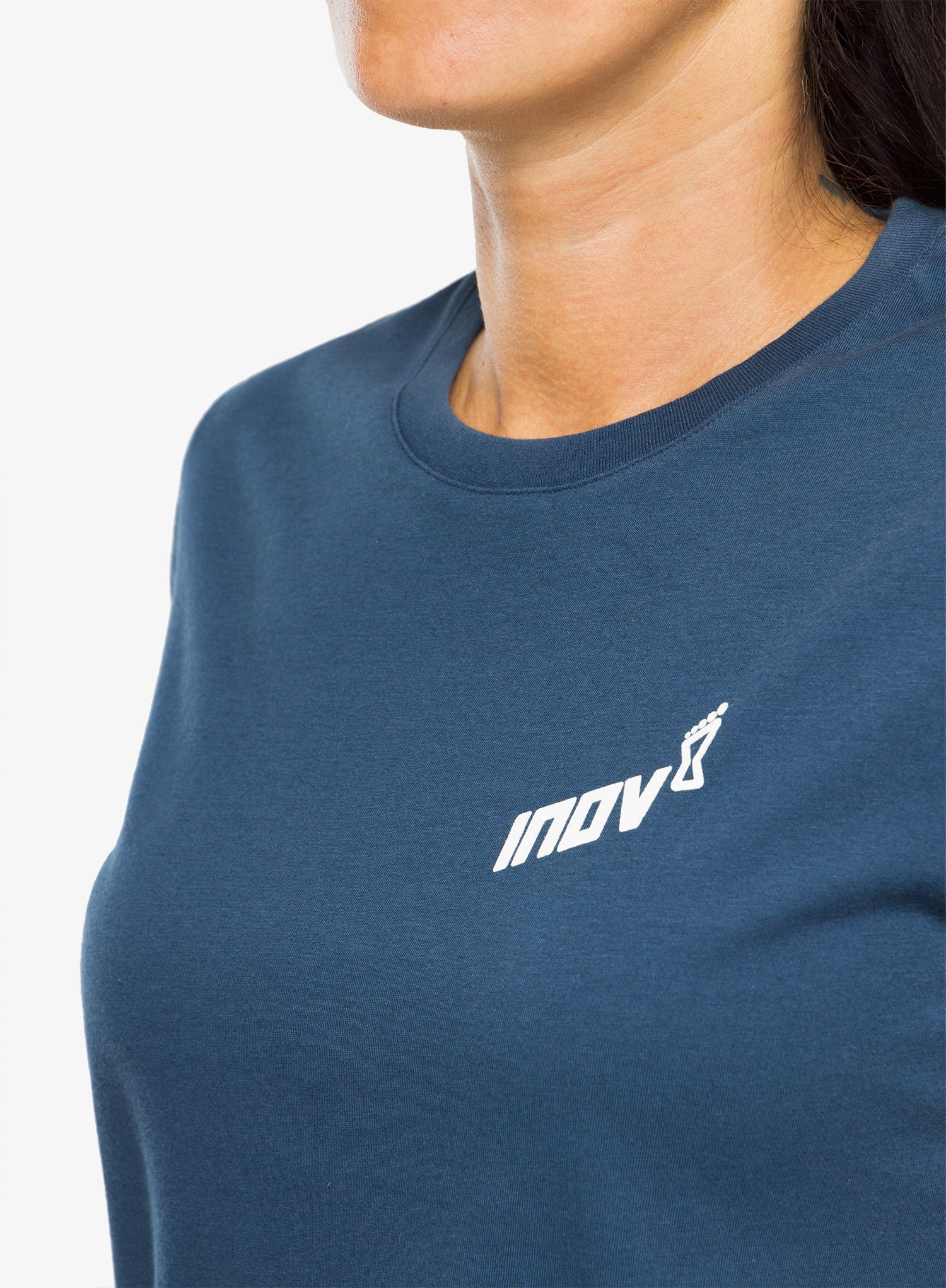 Ženska majica s potiskom Inov-8 Graphic Tee SS Footprints - navy