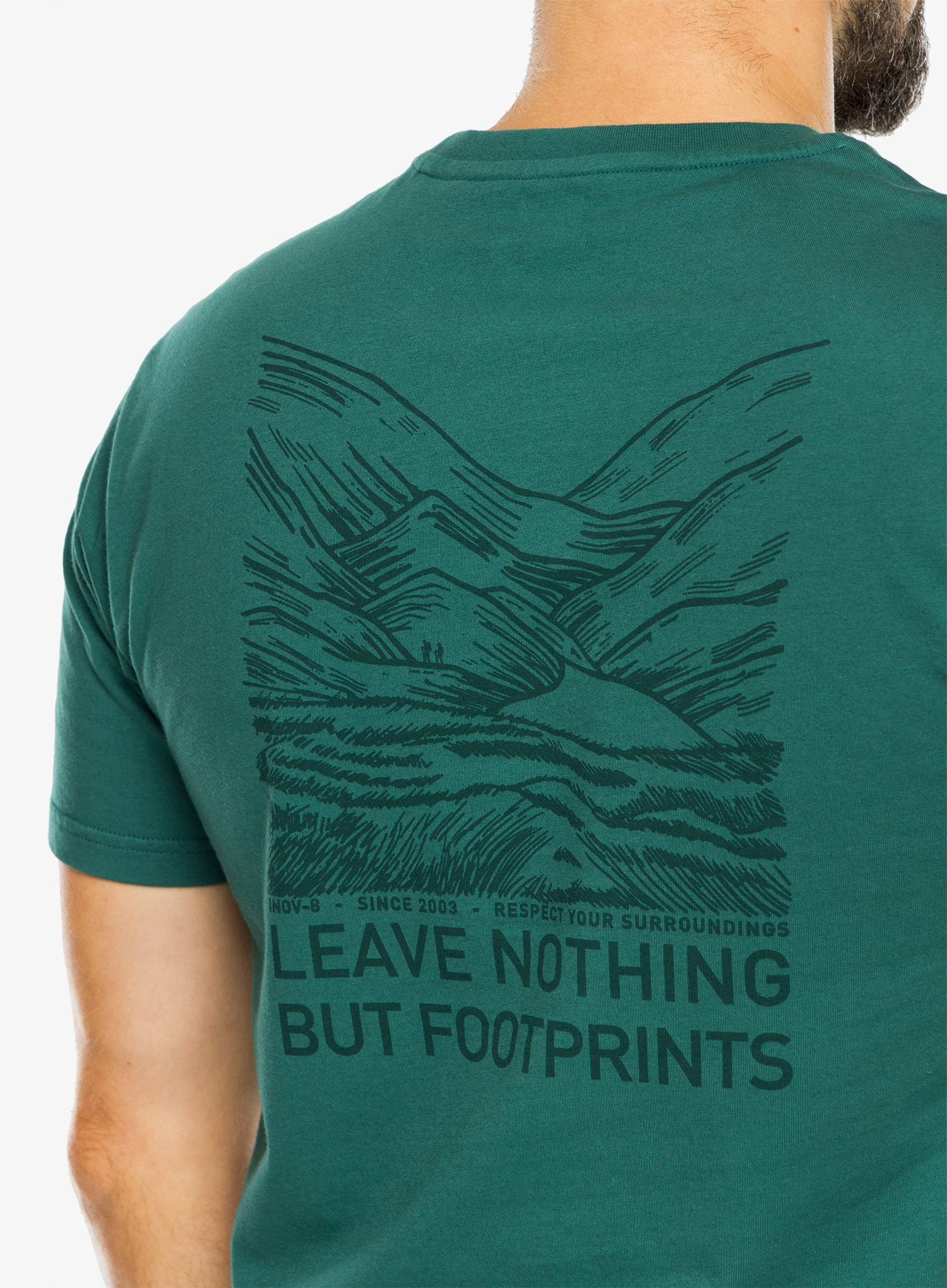 Majica s potiskom Inov-8 Graphic Tee SS Footprints - pine