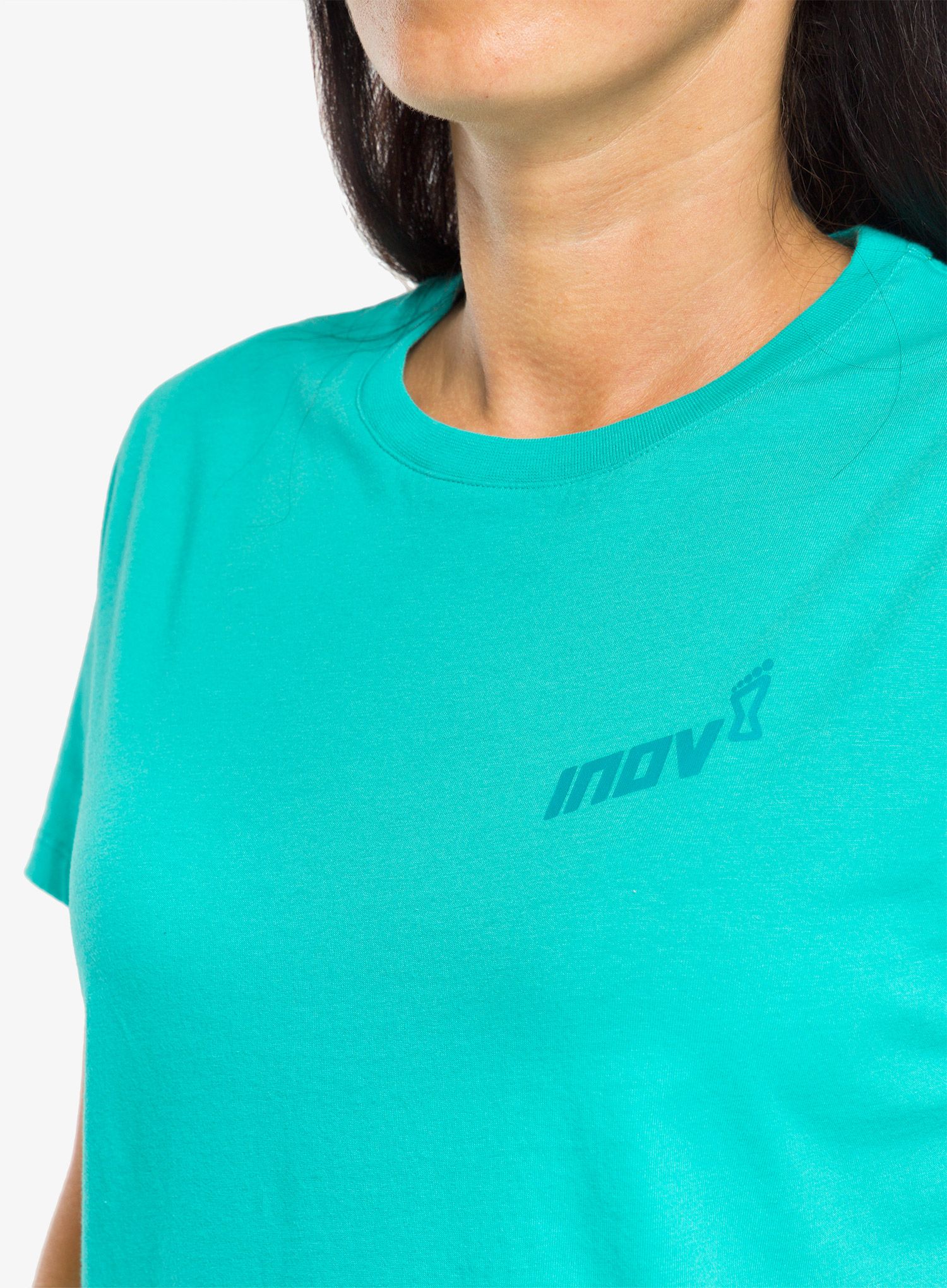Ženska majica s potiskom Inov-8 Graphic Tee SS Footprints - teal