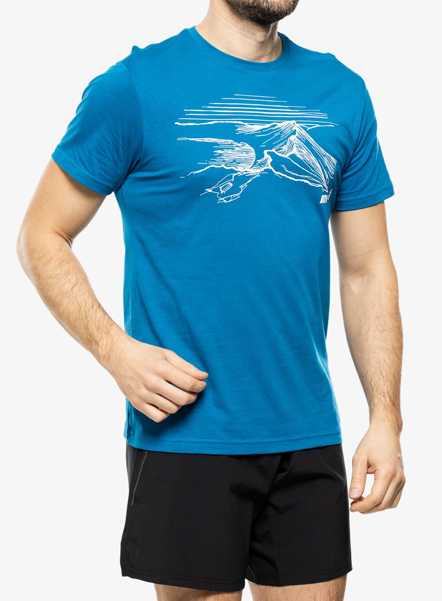 Bombažna majica Inov-8 Graphic Tee SS Helvellyn - blue