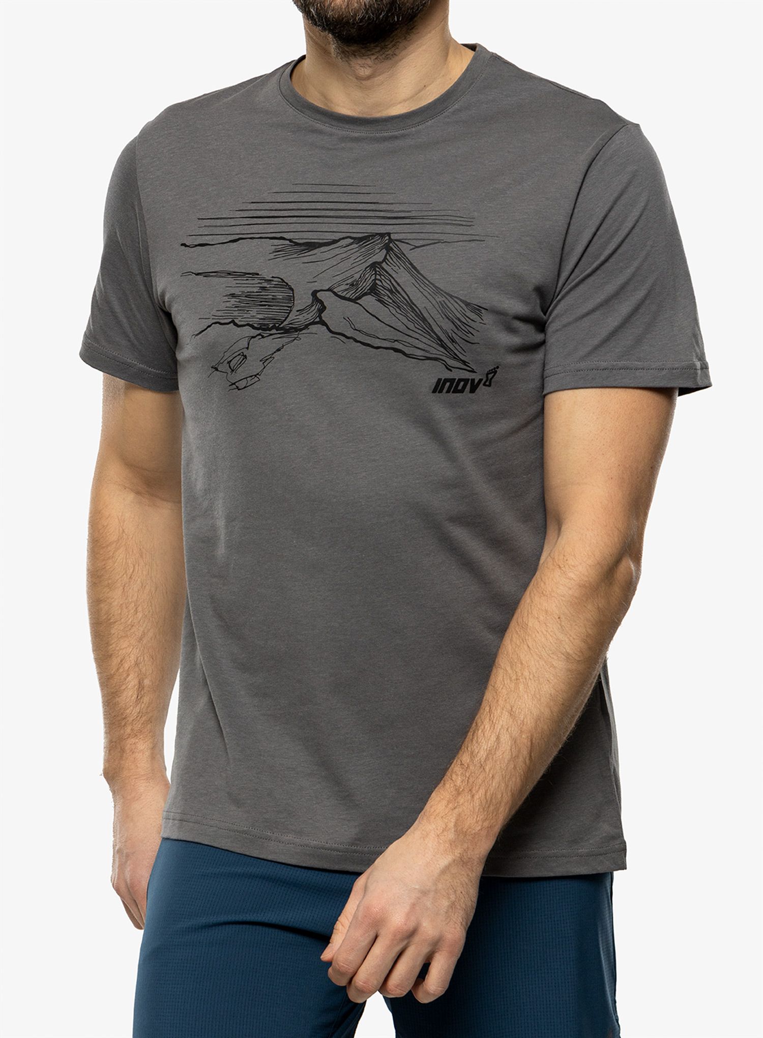 Bombažna majica Inov-8 Graphic Tee SS Helvellyn - grey