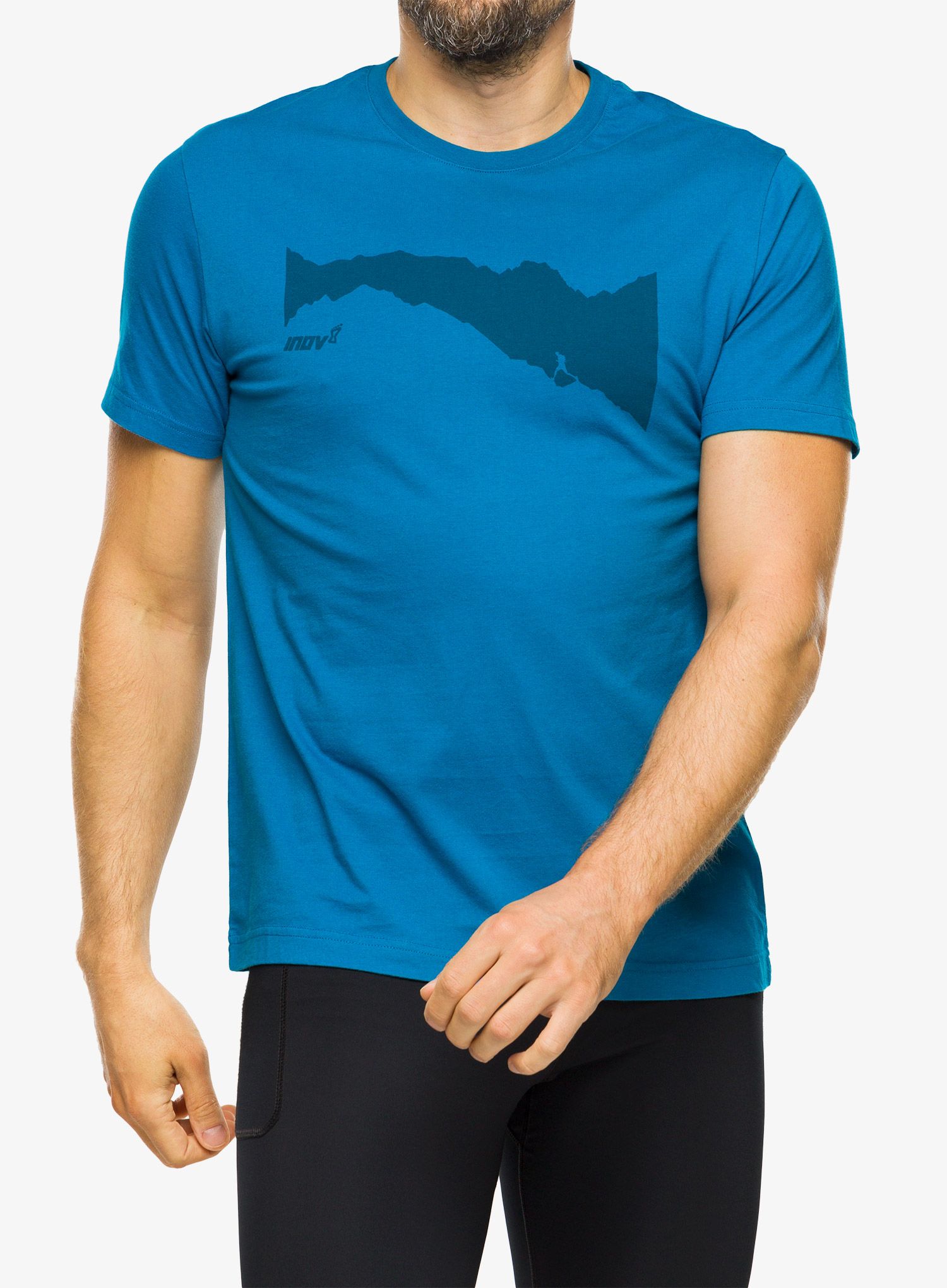 Bombažna majica Inov-8 Graphic Tee SS Ridge - blue