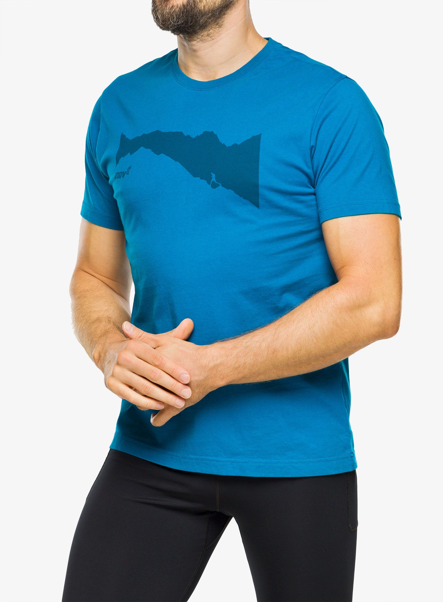 Bombažna majica Inov-8 Graphic Tee SS Ridge - blue
