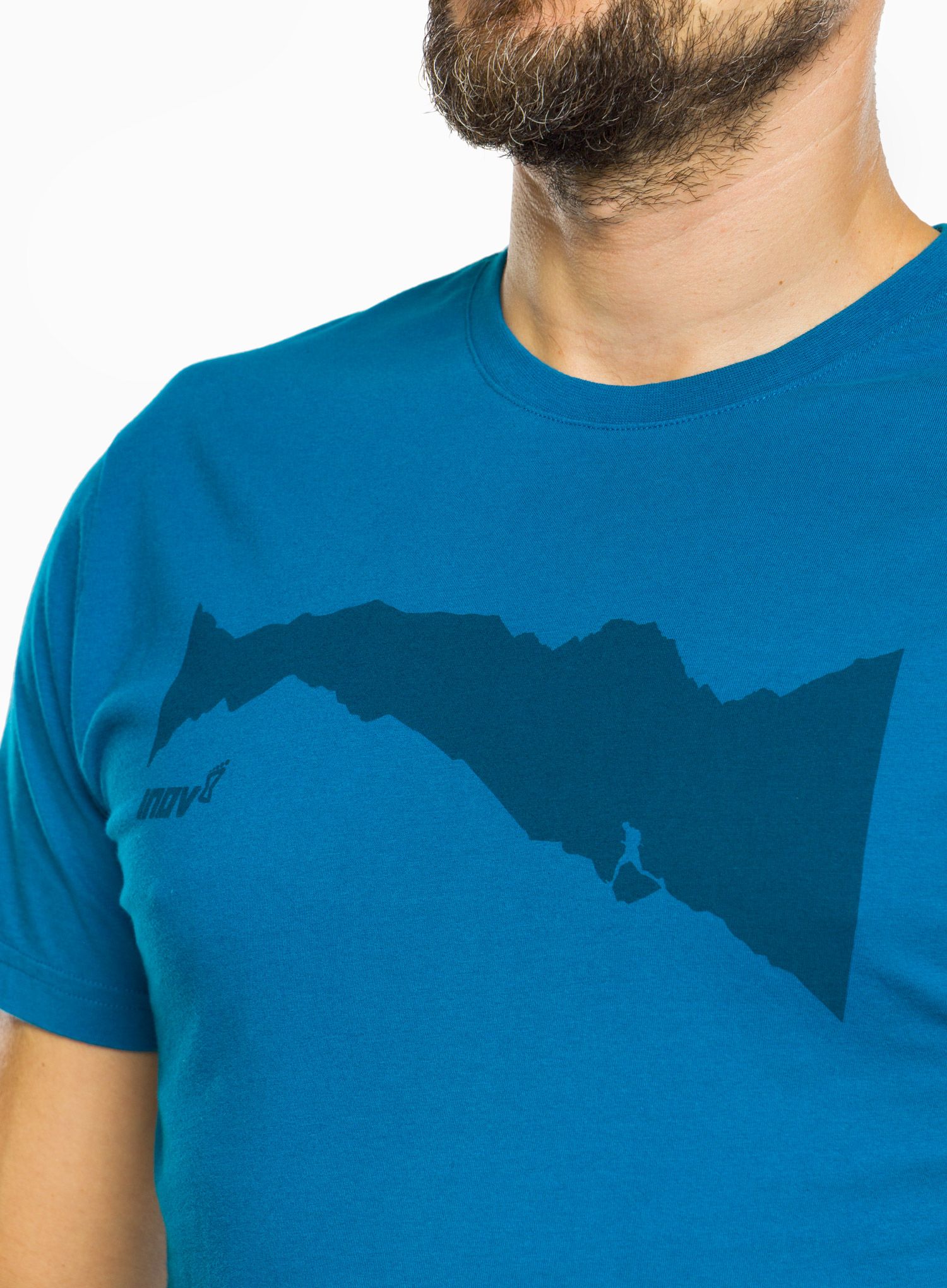 Bombažna majica Inov-8 Graphic Tee SS Ridge - blue