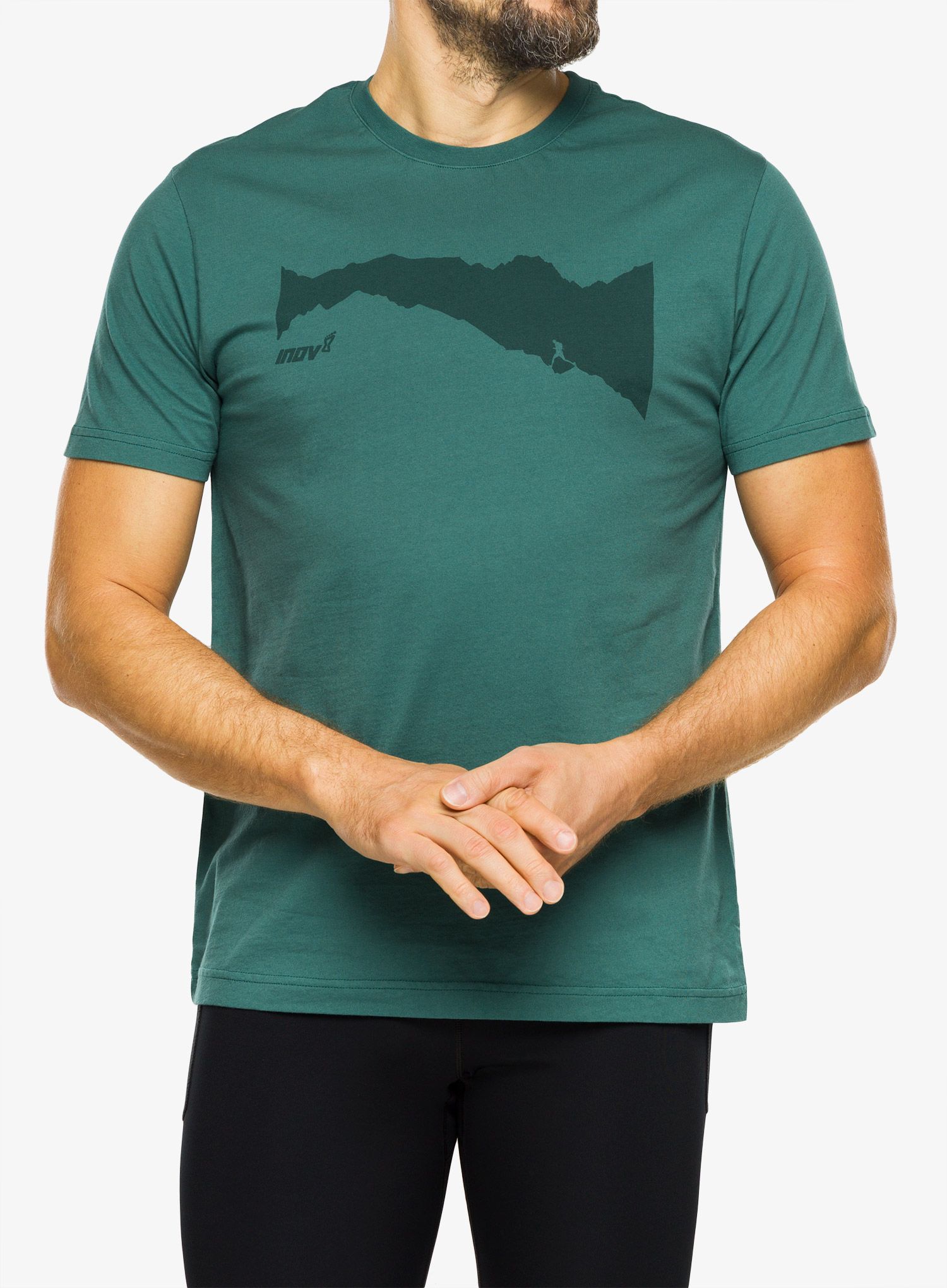 Bombažna majica Inov-8 Graphic Tee SS Ridge - pine