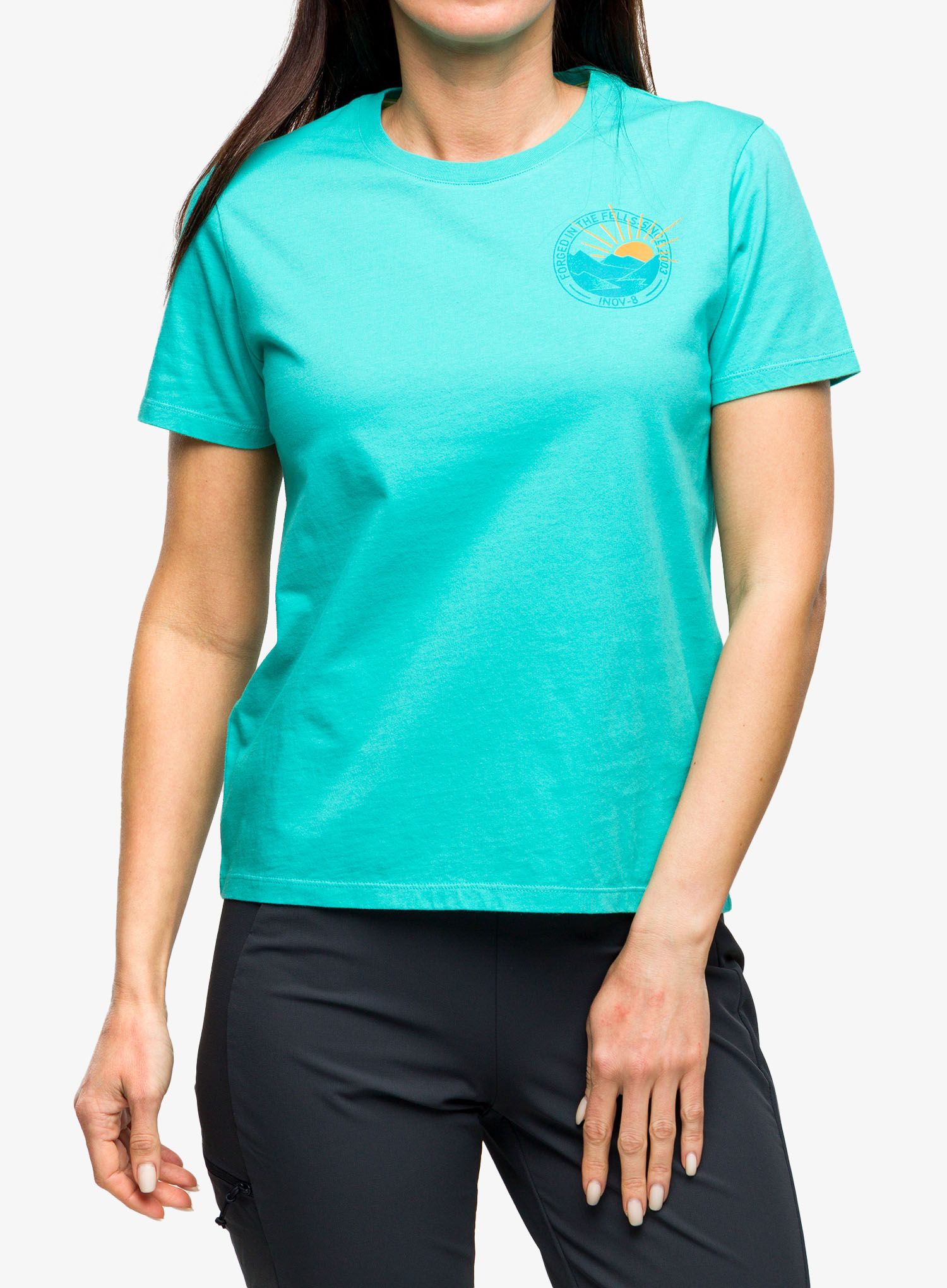 Ženska majica s potiskom Inov-8 Graphic Tee SS '2003' - teal