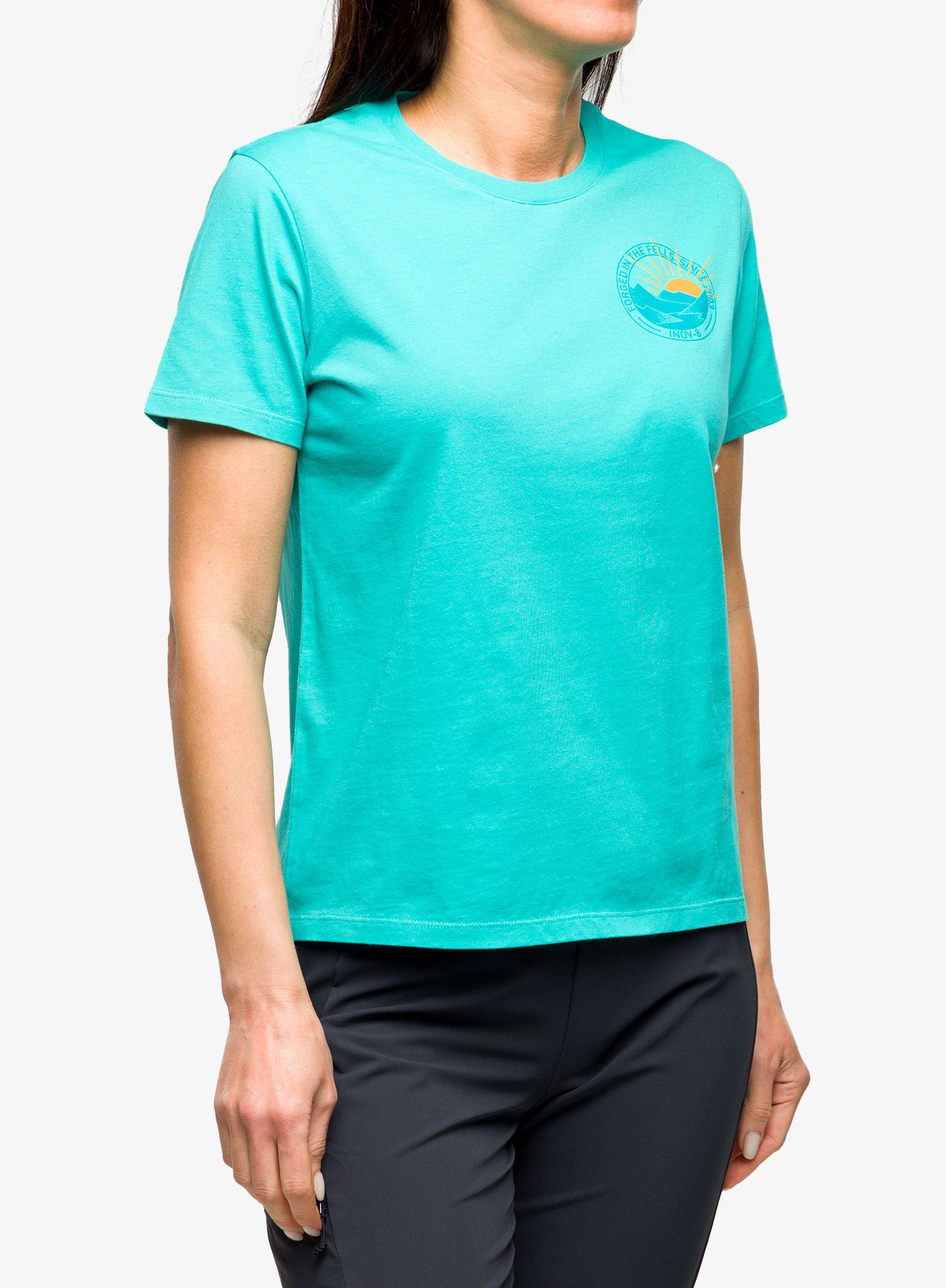 Ženska majica s potiskom Inov-8 Graphic Tee SS '2003' - teal