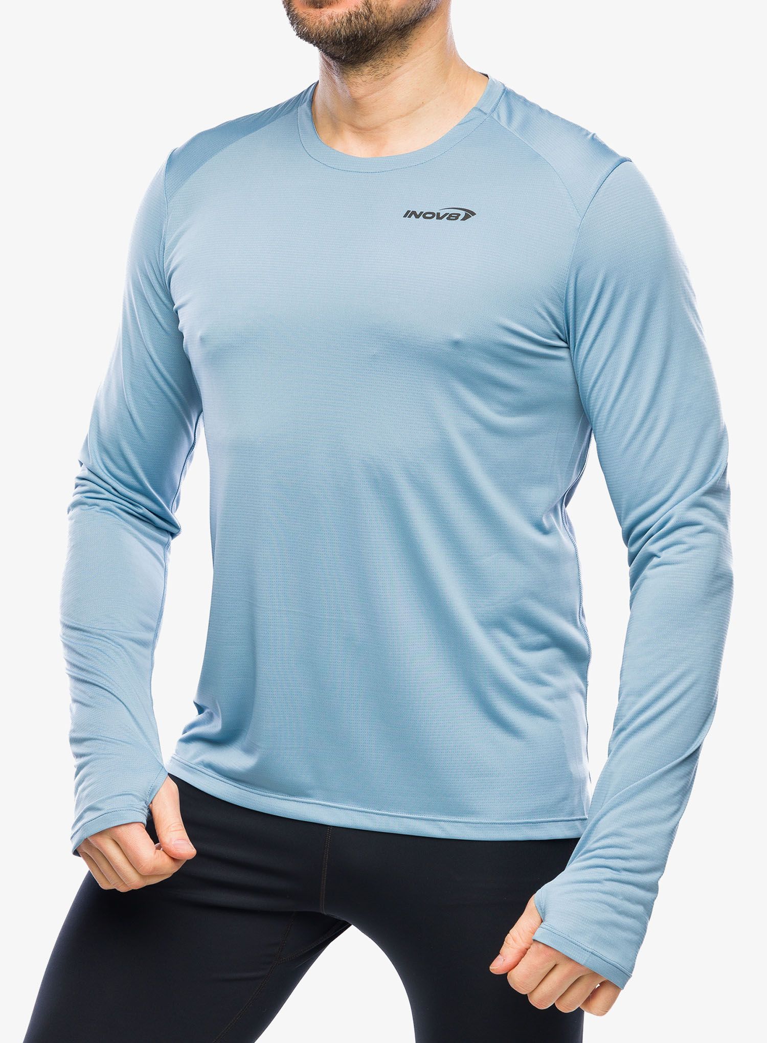Tekaška jopica Inov-8 Performance Long Sleeve - blue grey/slate