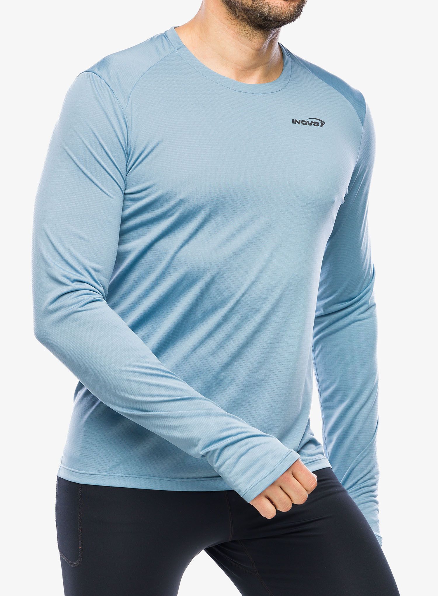 Tekaška jopica Inov-8 Performance Long Sleeve - blue grey/slate