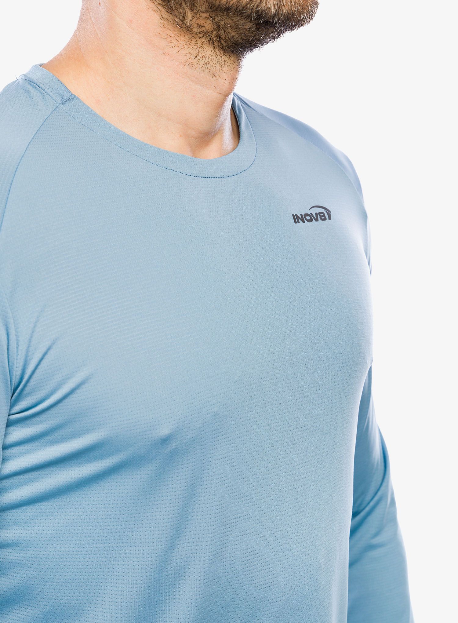 Tekaška jopica Inov-8 Performance Long Sleeve - blue grey/slate