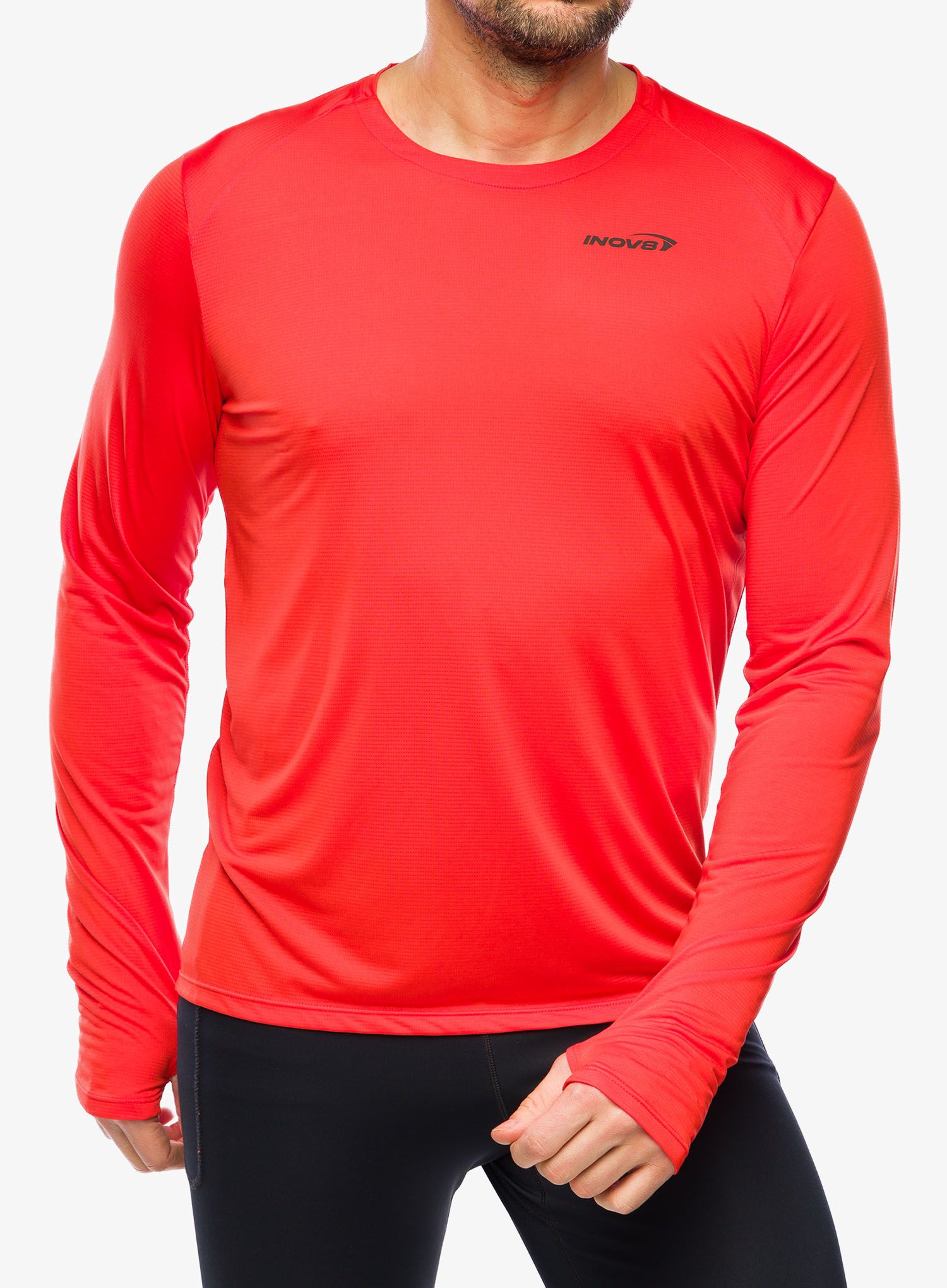 Tekaška jopica Inov-8 Performance Long Sleeve - fiery red/red