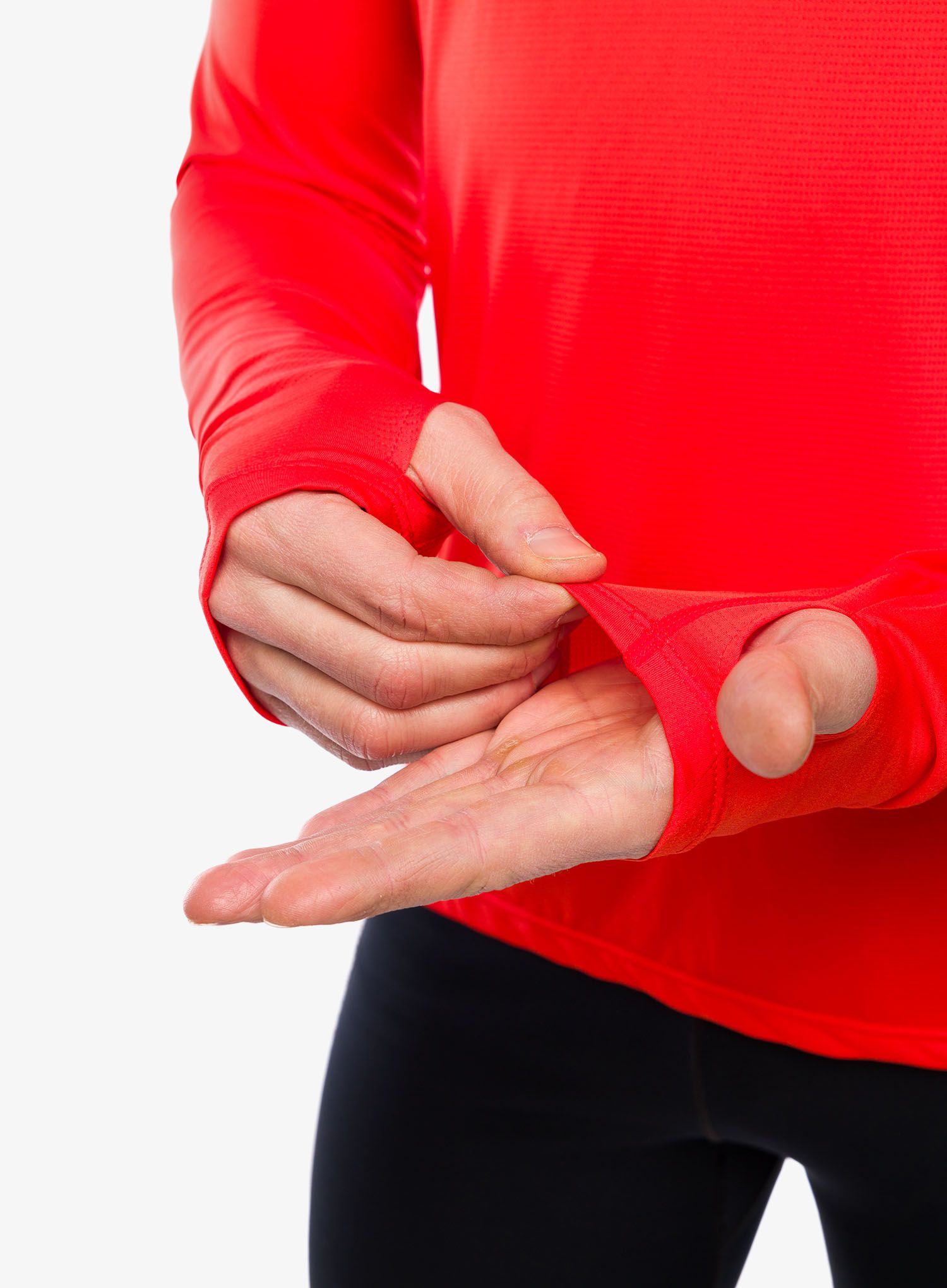 Tekaška jopica Inov-8 Performance Long Sleeve - fiery red/red