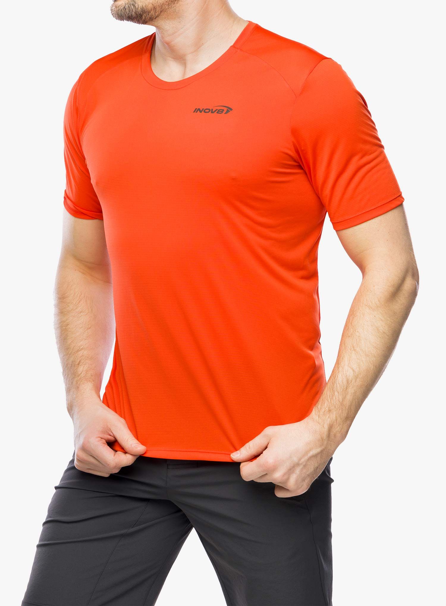 Majica za tek Inov-8 Performance Short Sleeve - fiery red/red